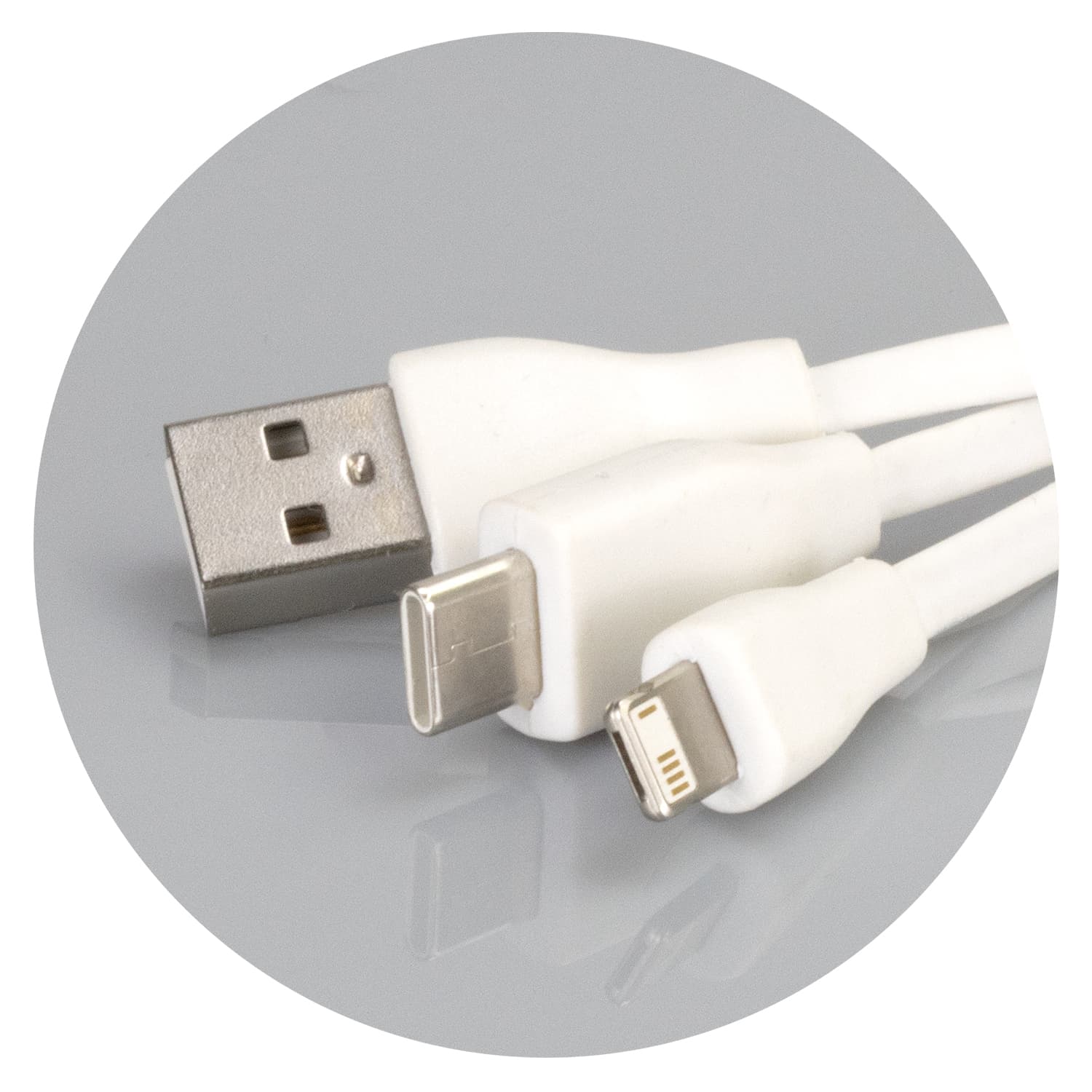 Bamboo Charging Cable Key Ring - Round · Product view