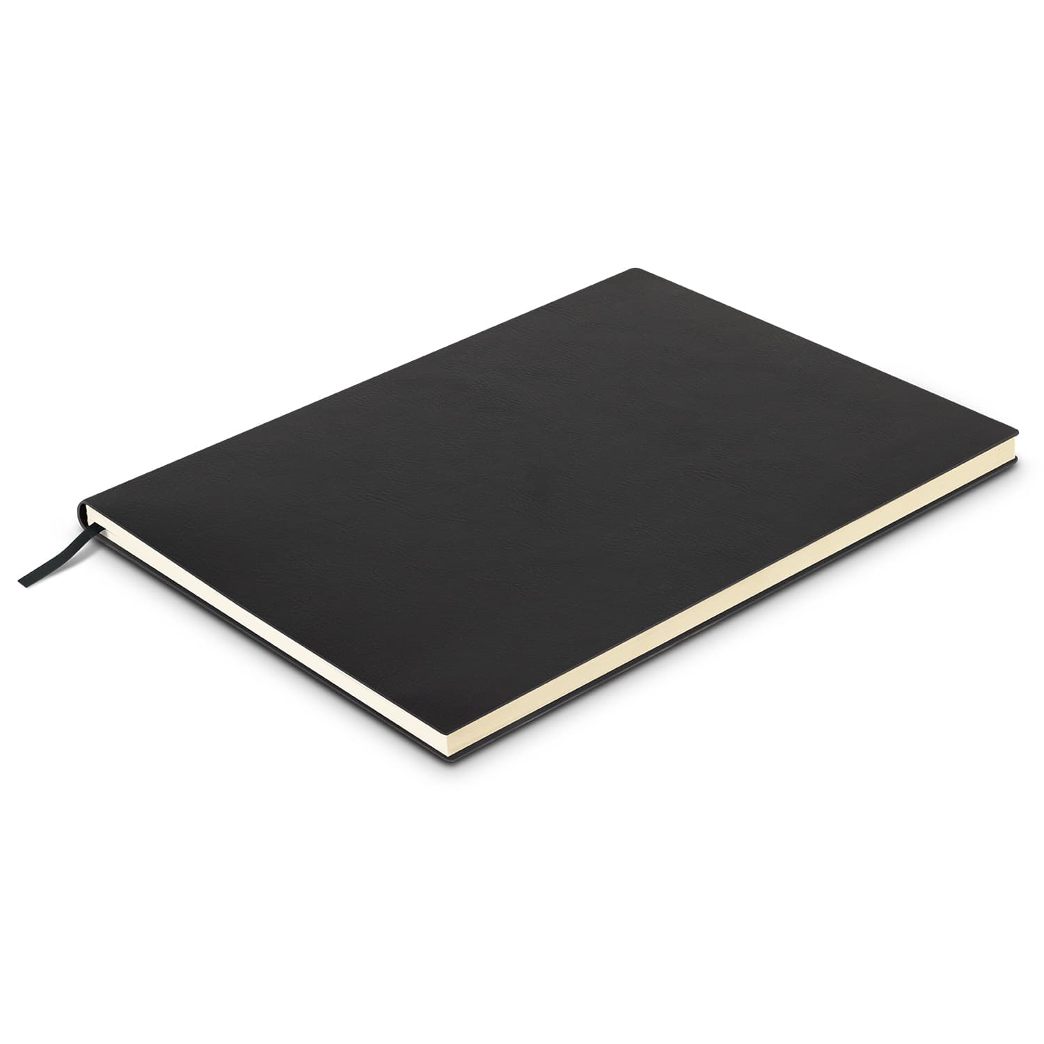 Genoa Soft Cover Notebook - Large · Black · front