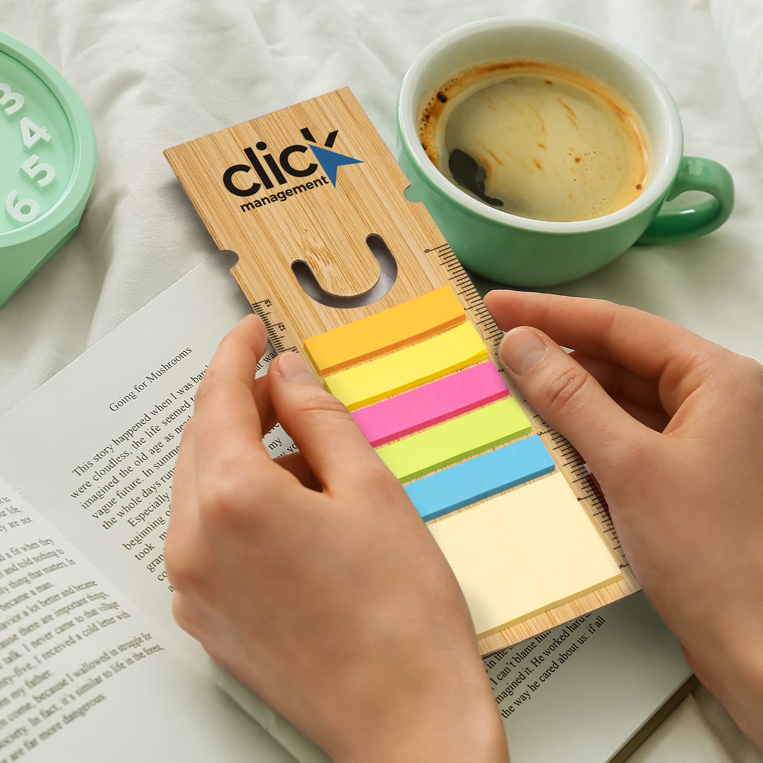 Bamboo Ruler Bookmark - Square · Product view