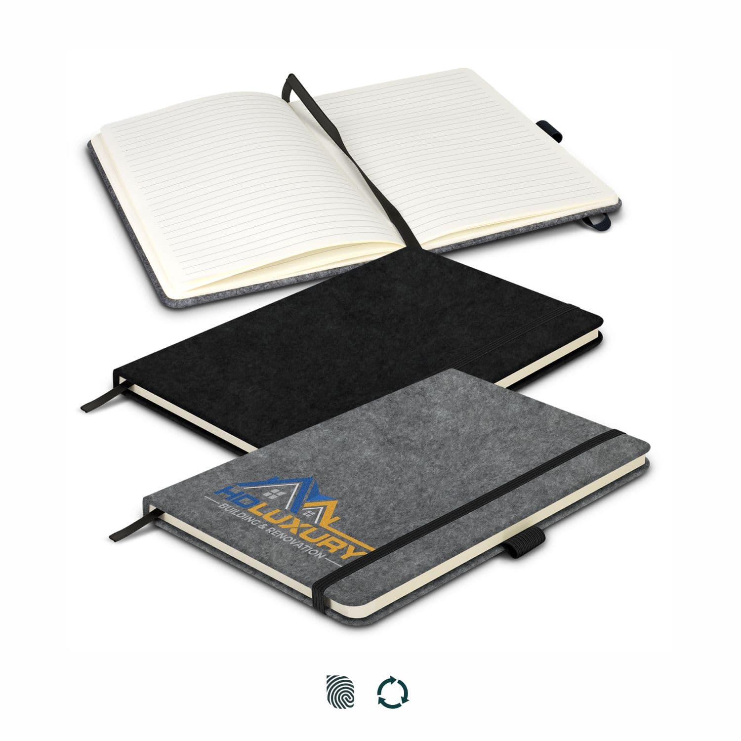RPET Felt Hard Cover Notebook · Product view