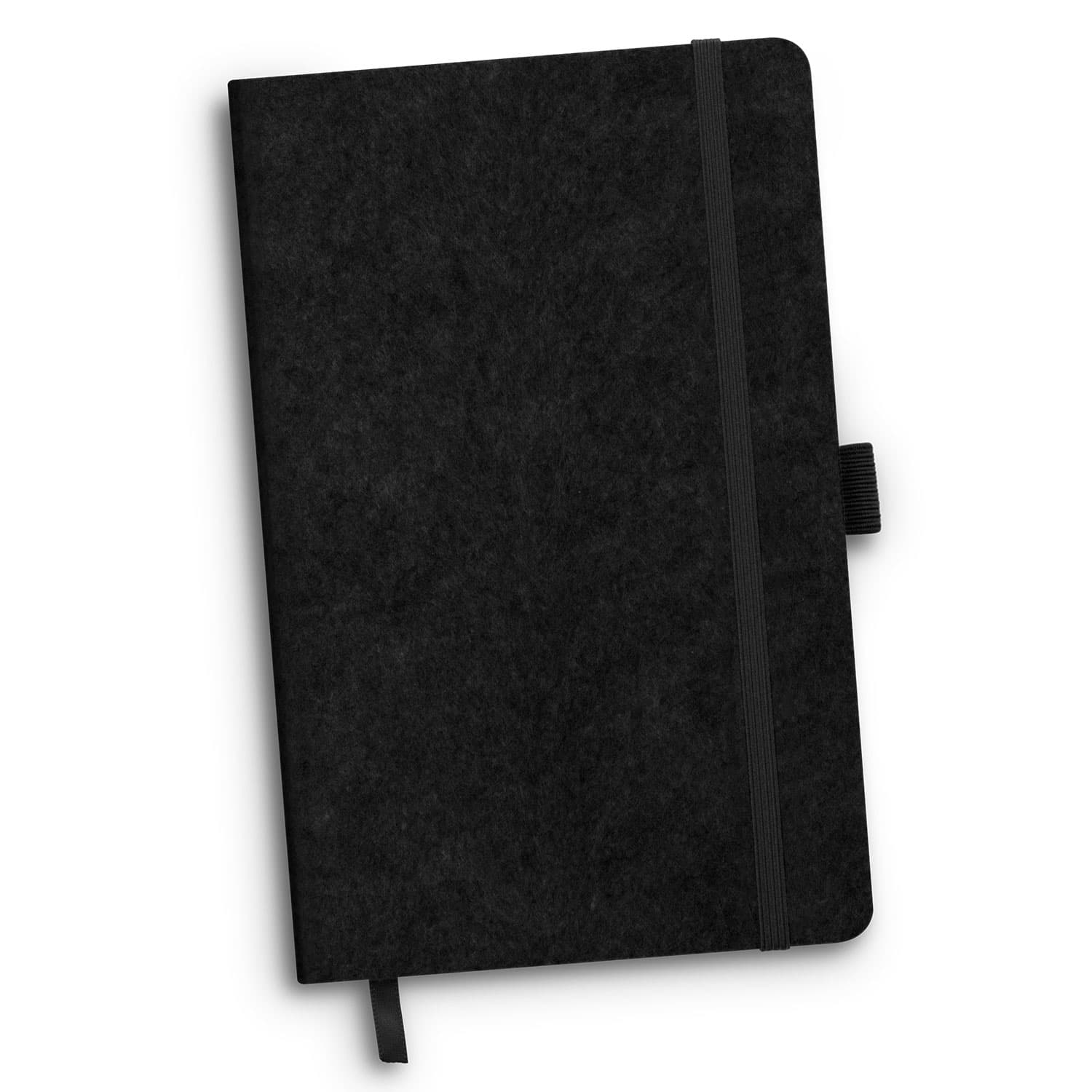 RPET Felt Hard Cover Notebook · Black · front