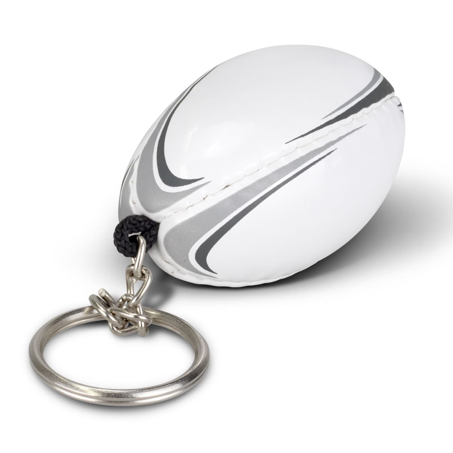Rugby Ball Key Ring · White · front