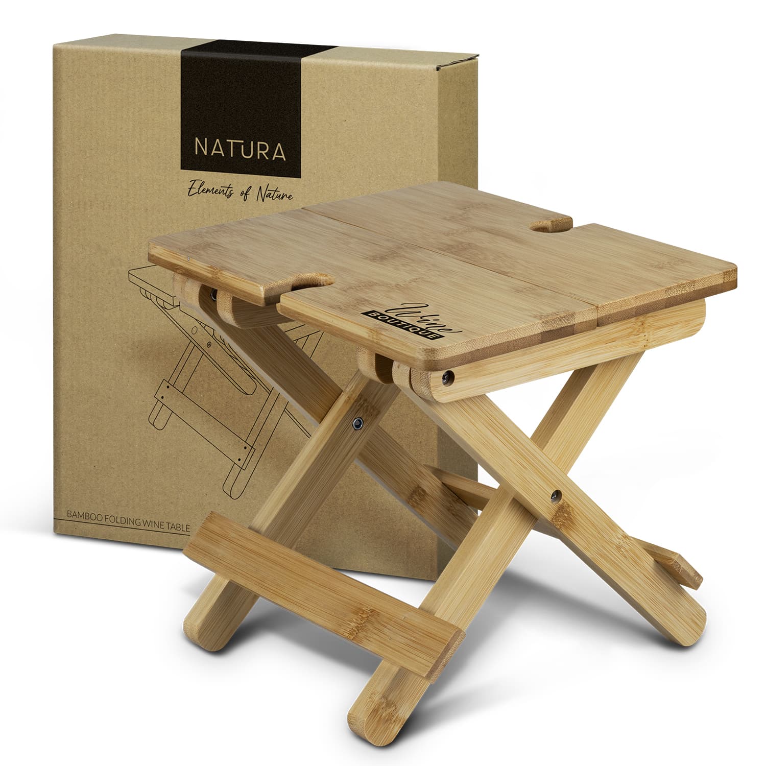 NATURA Bamboo Folding Wine Table · Product view