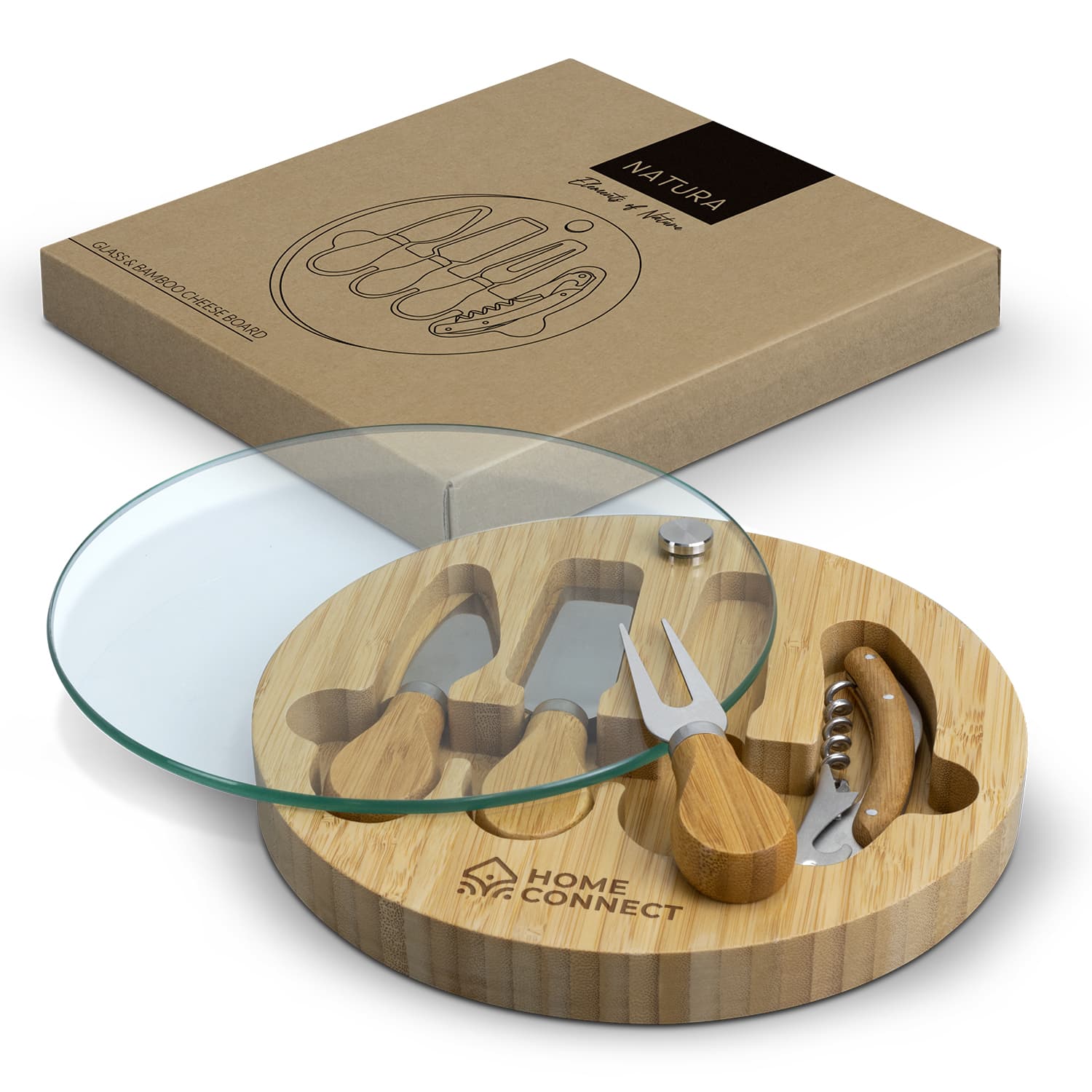 NATURA Glass & Bamboo Cheese Board · Product view