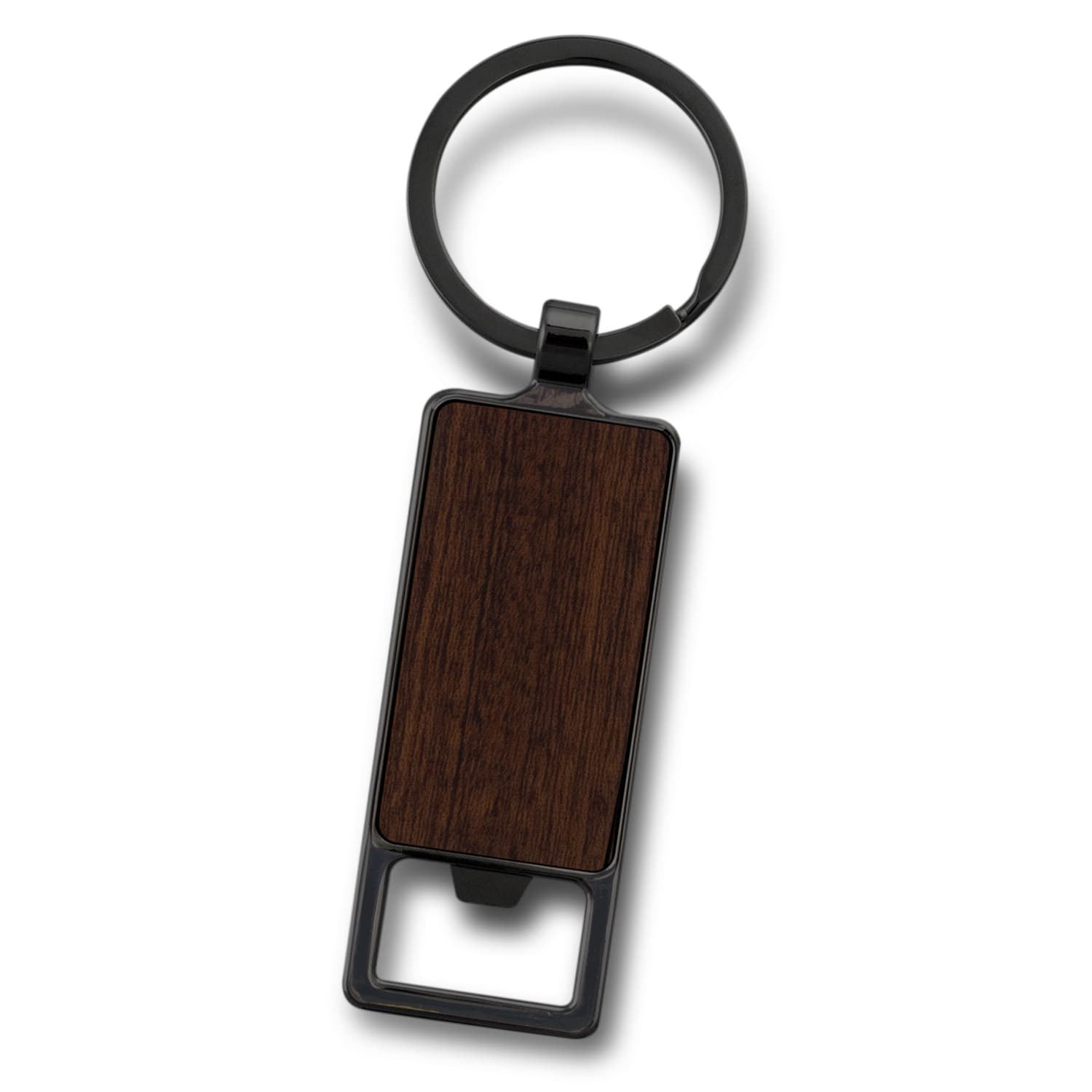 Santo Bottle Opener Key Ring · Gunmetal/Dark · front