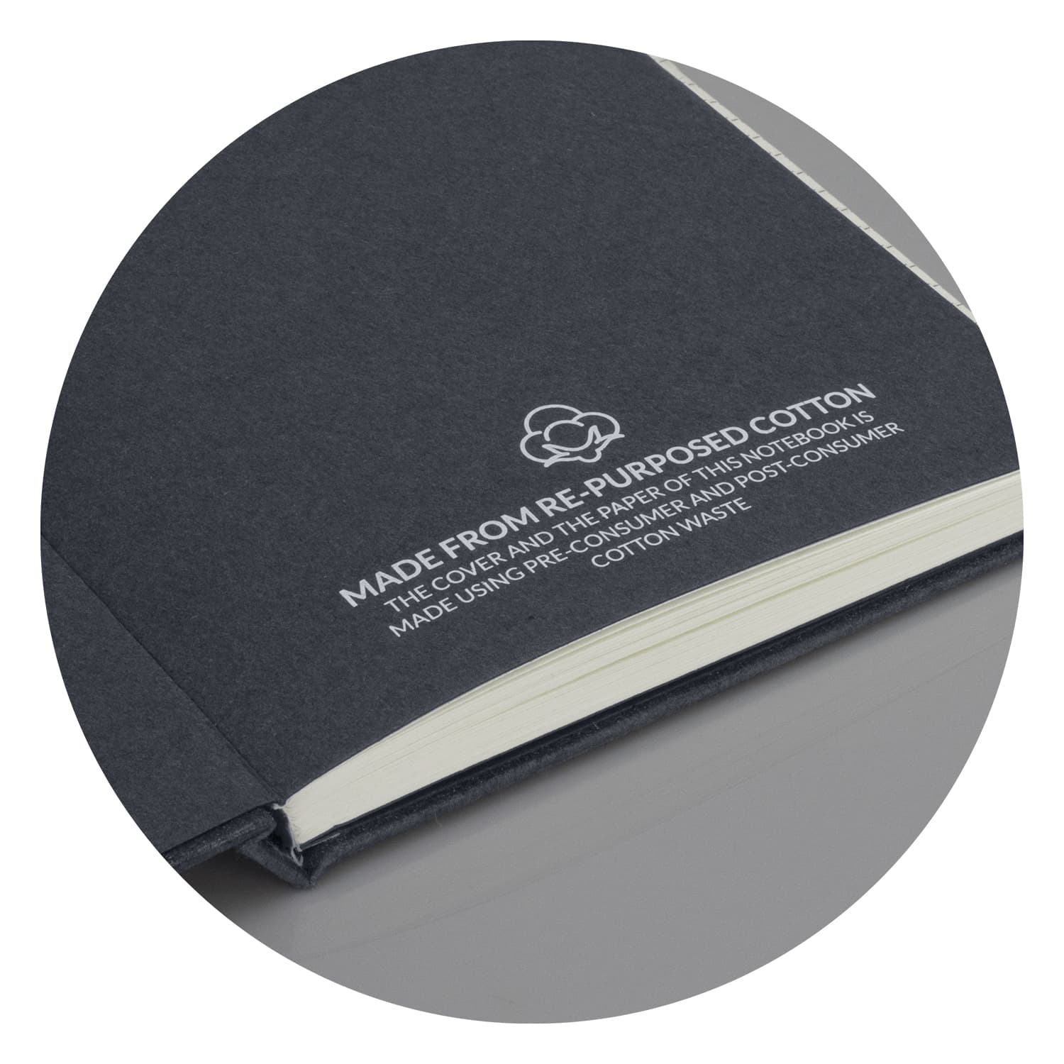 Recycled Cotton Hard Cover Notebook · Product view