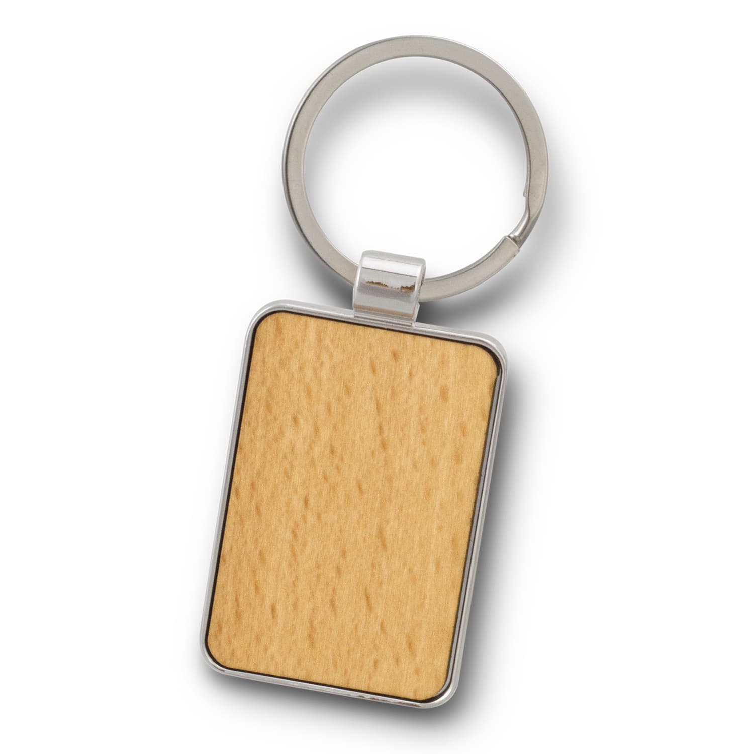 Santo Key Ring - Rectangle · Silver/Natural · front
