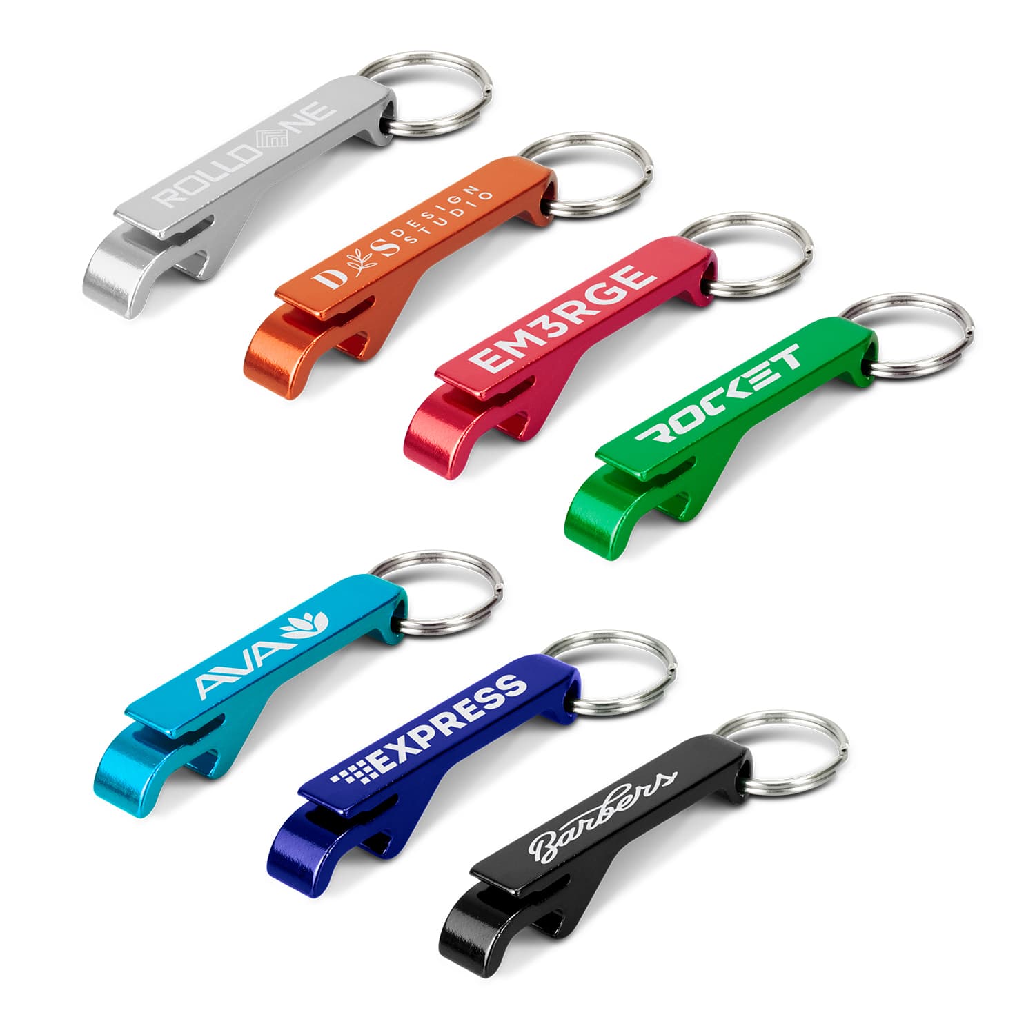 Snappy Metal Bottle Opener Key Ring · Product view