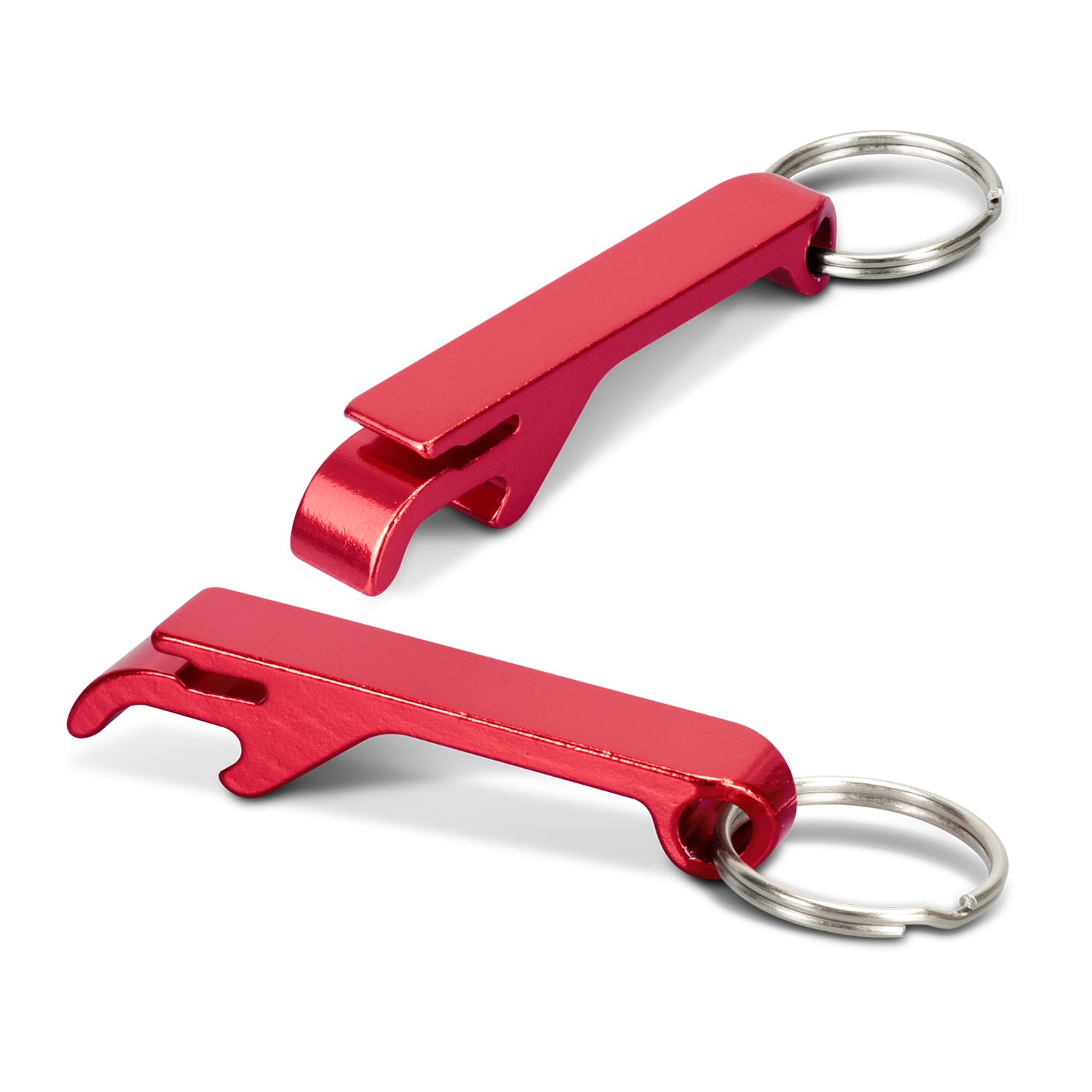 Snappy Metal Bottle Opener Key Ring · Red · front