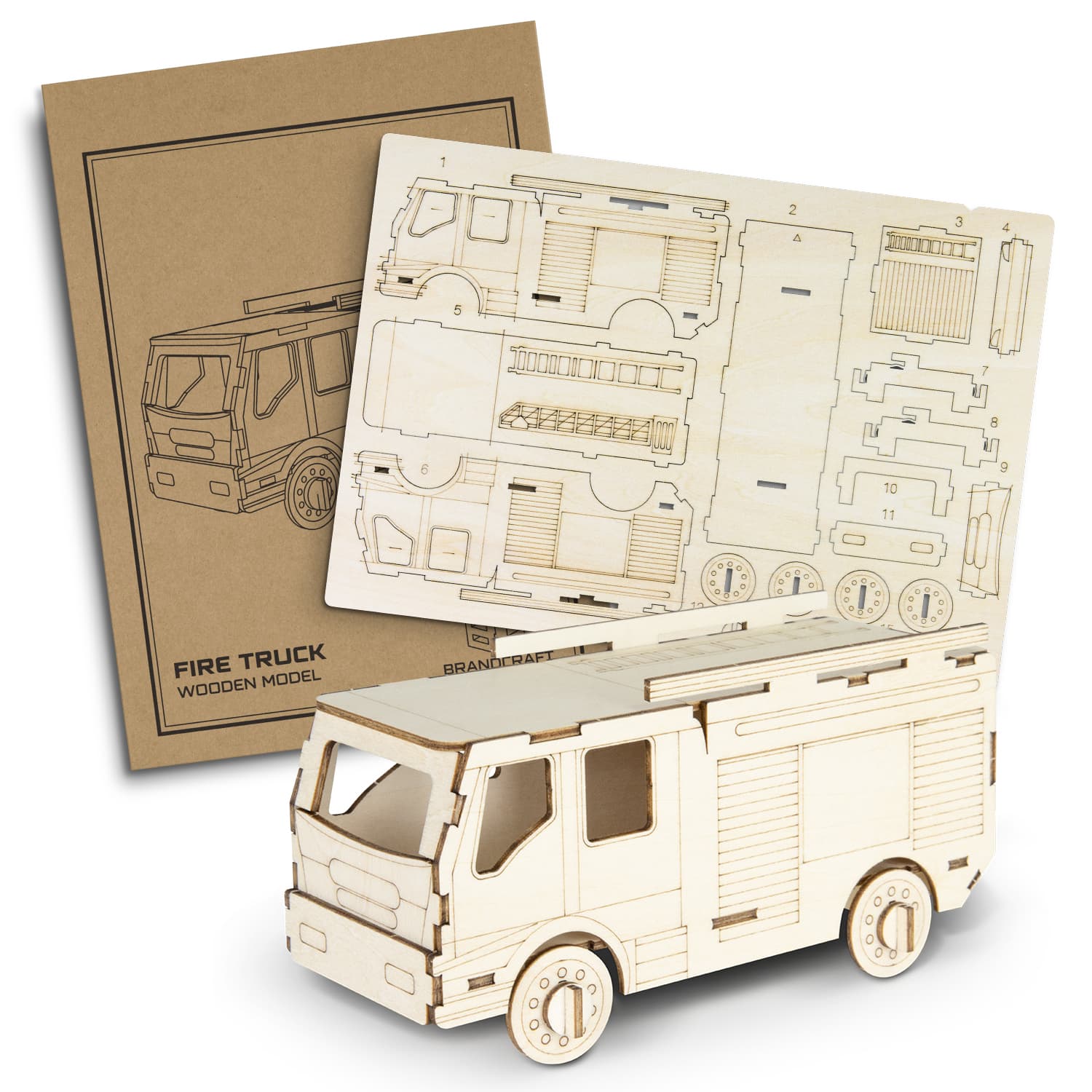 BRANDCRAFT Fire Truck Wooden Model · Product view