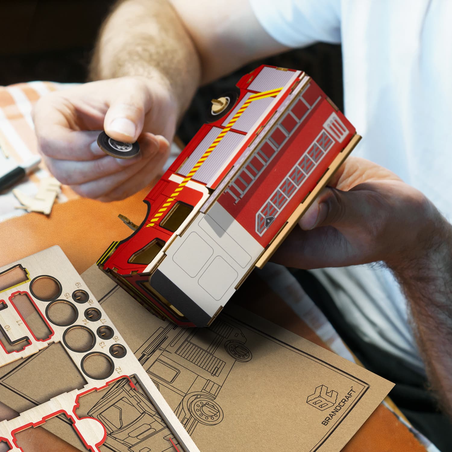 BRANDCRAFT Fire Truck Wooden Model · Product view