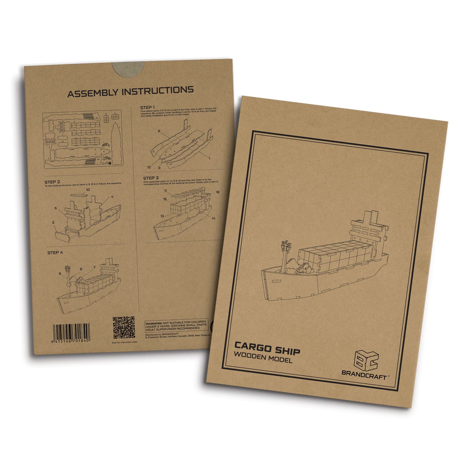 BRANDCRAFT Cargo Ship Wooden Model · Product view