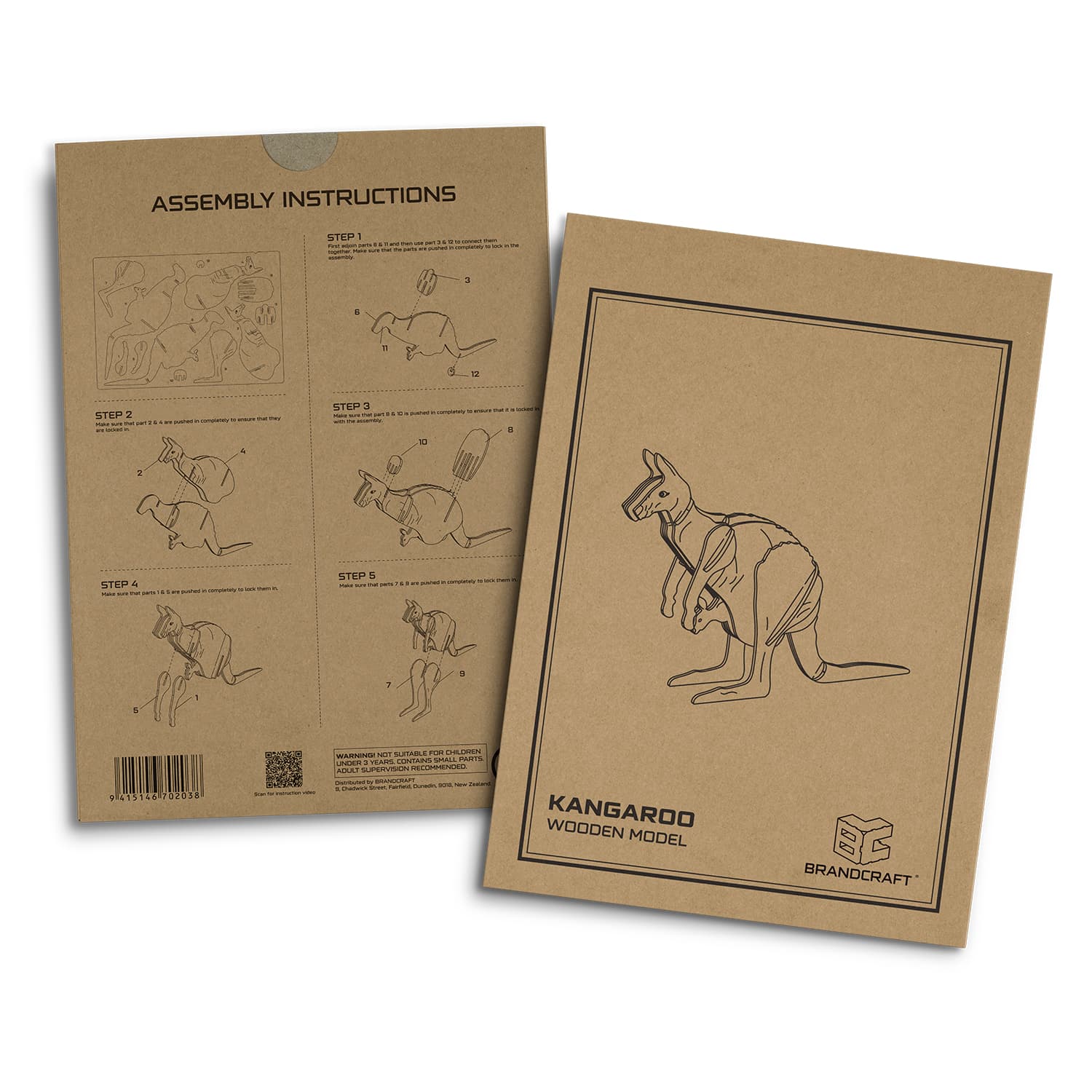 BRANDCRAFT Kangaroo Wooden Model · Product view