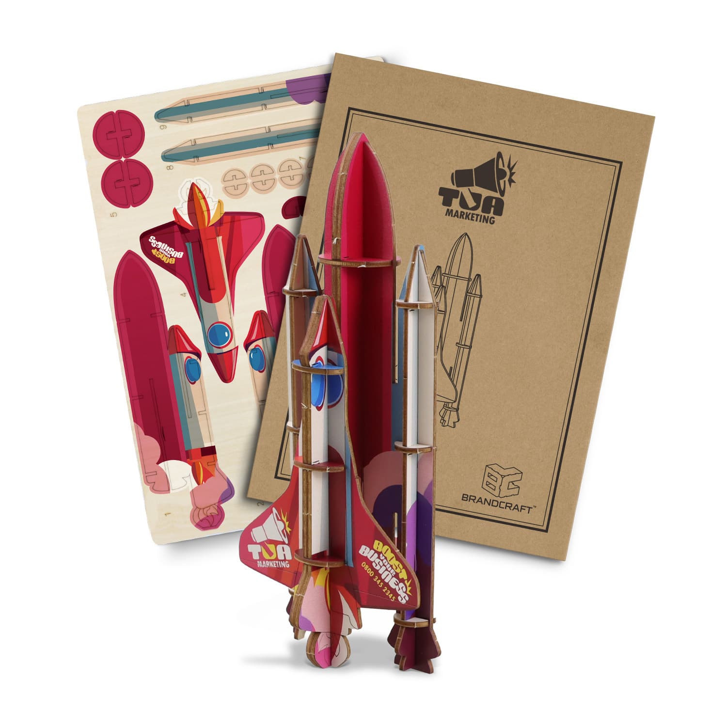 BRANDCRAFT Rocket Ship Wooden Model · Product view