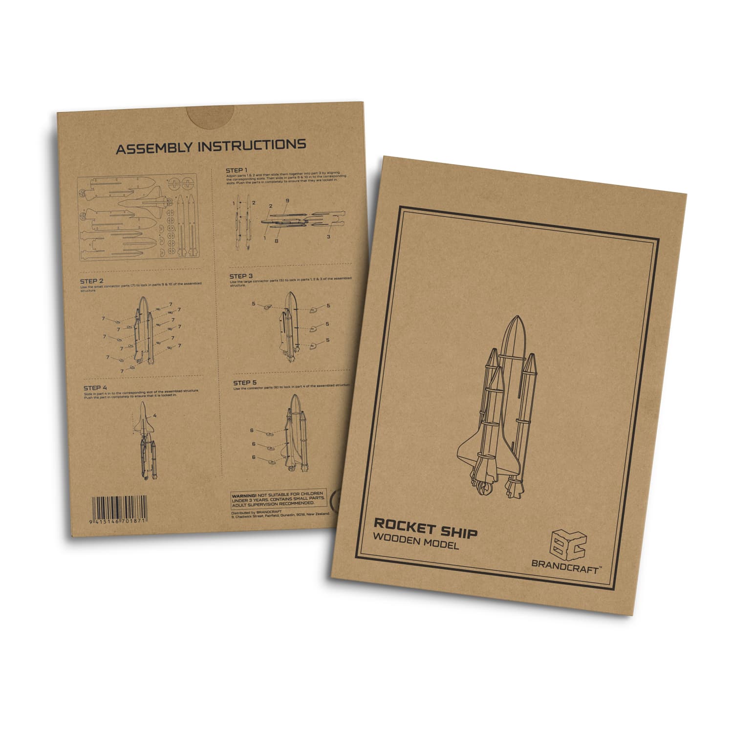 BRANDCRAFT Rocket Ship Wooden Model · Product view