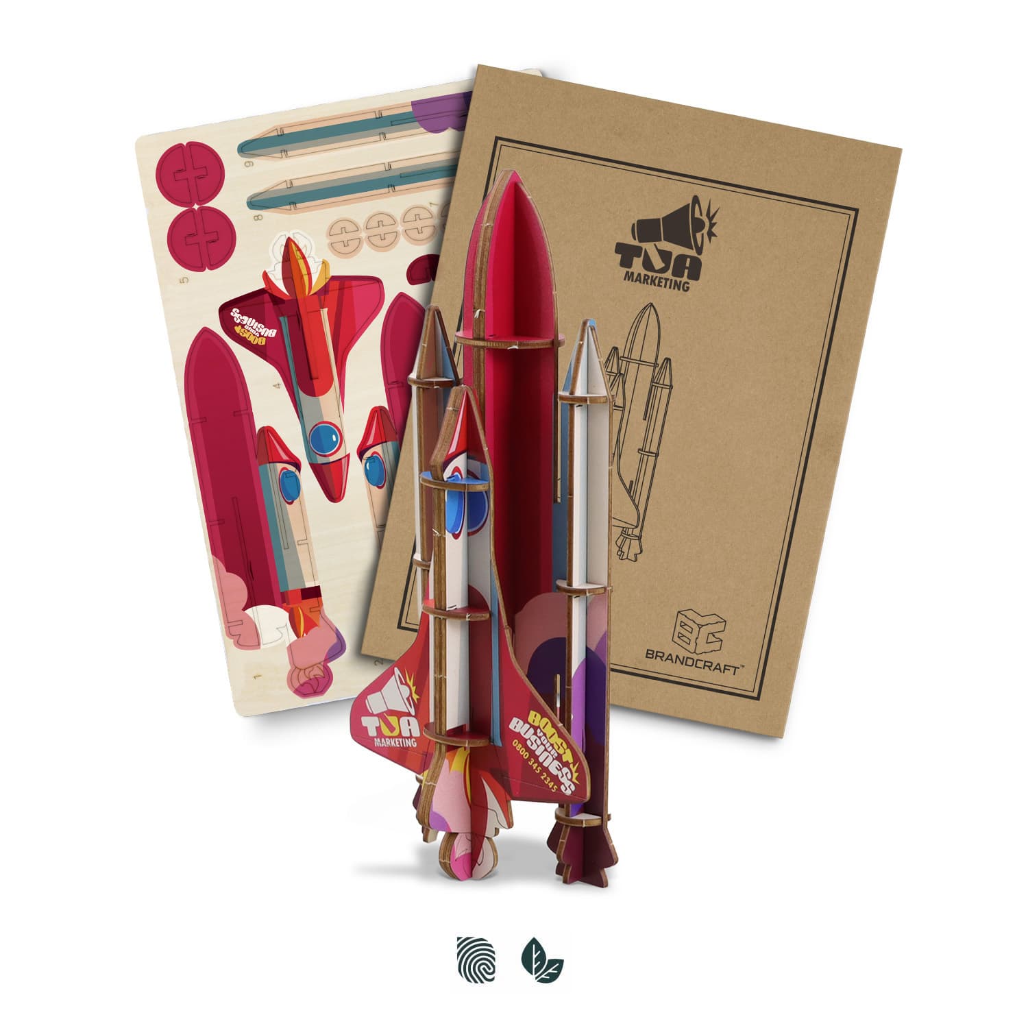 BRANDCRAFT Rocket Ship Wooden Model · Product view