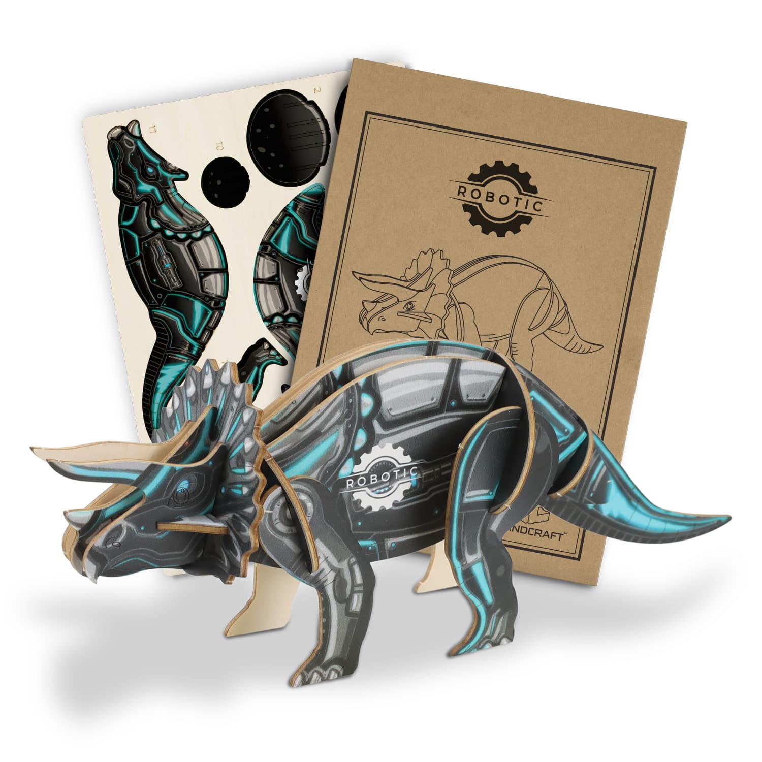 BRANDCRAFT Triceratops Wooden Model · Product view