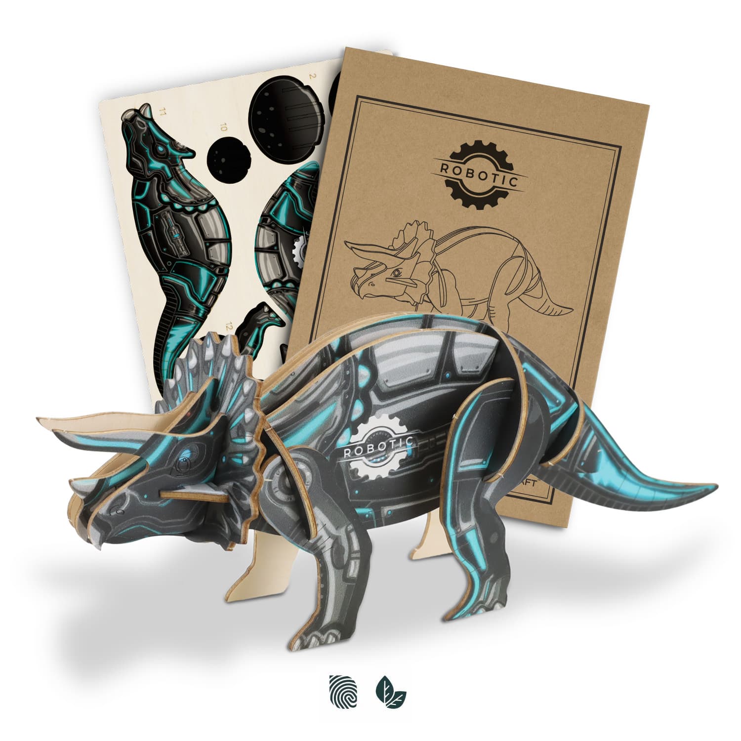 BRANDCRAFT Triceratops Wooden Model · Product view