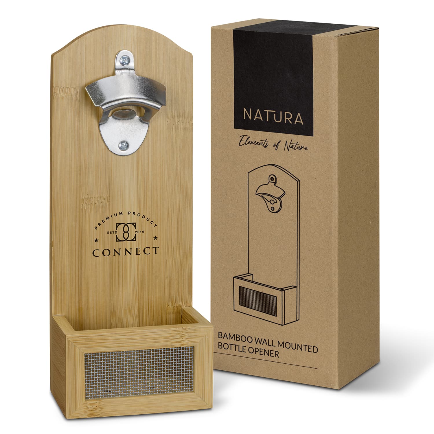 NATURA Bamboo Wall Mounted Bottle Opener · Product view