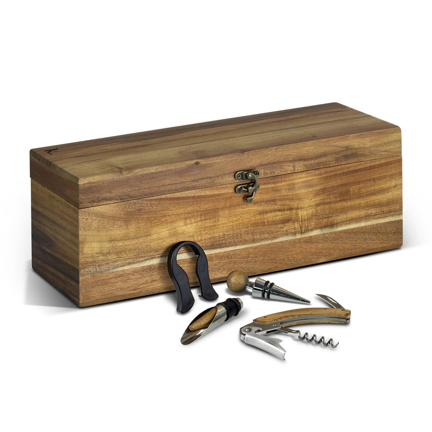 Keepsake Wine Box Gift Set · Natural · front