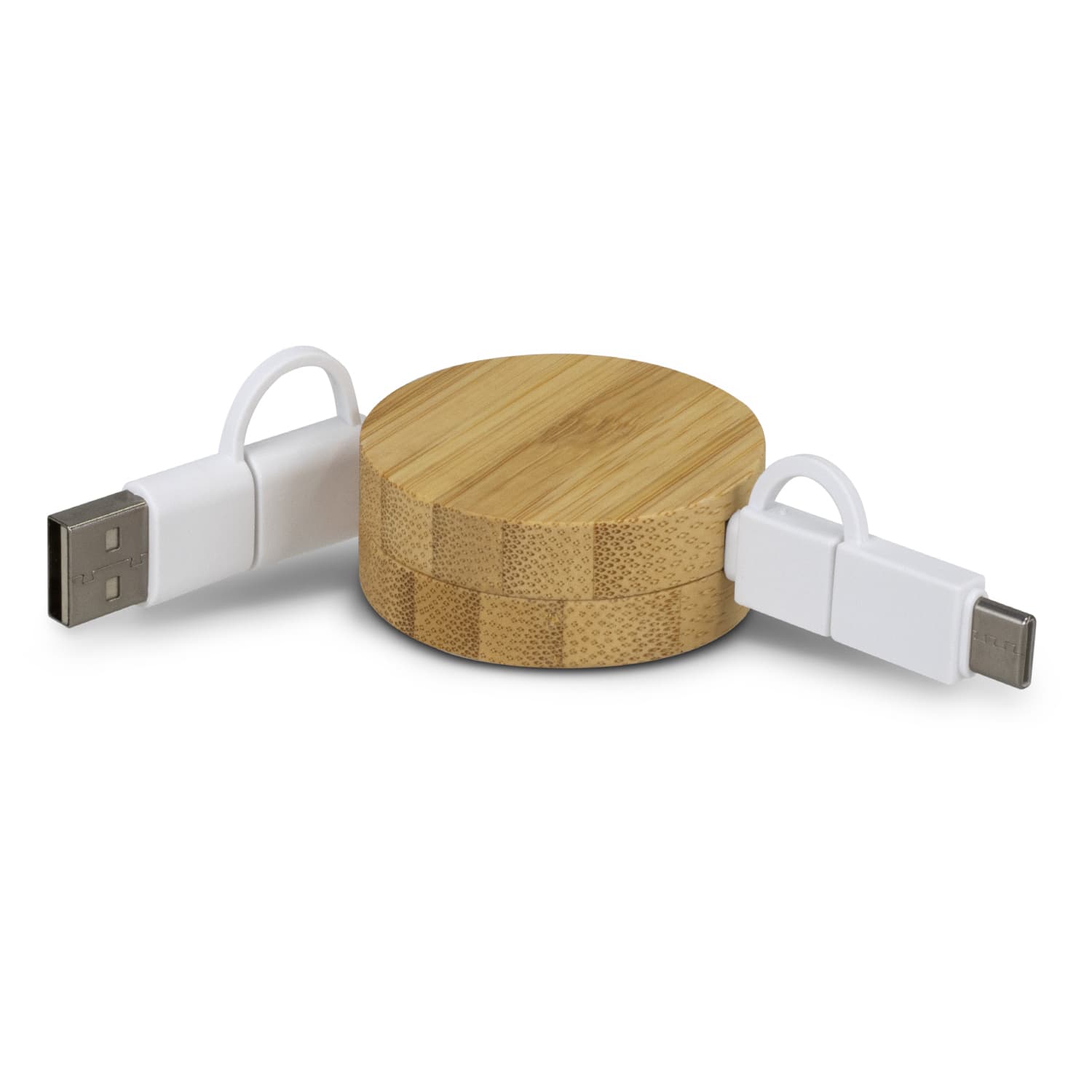 Bamboo Retractable Charging Cable · Product view
