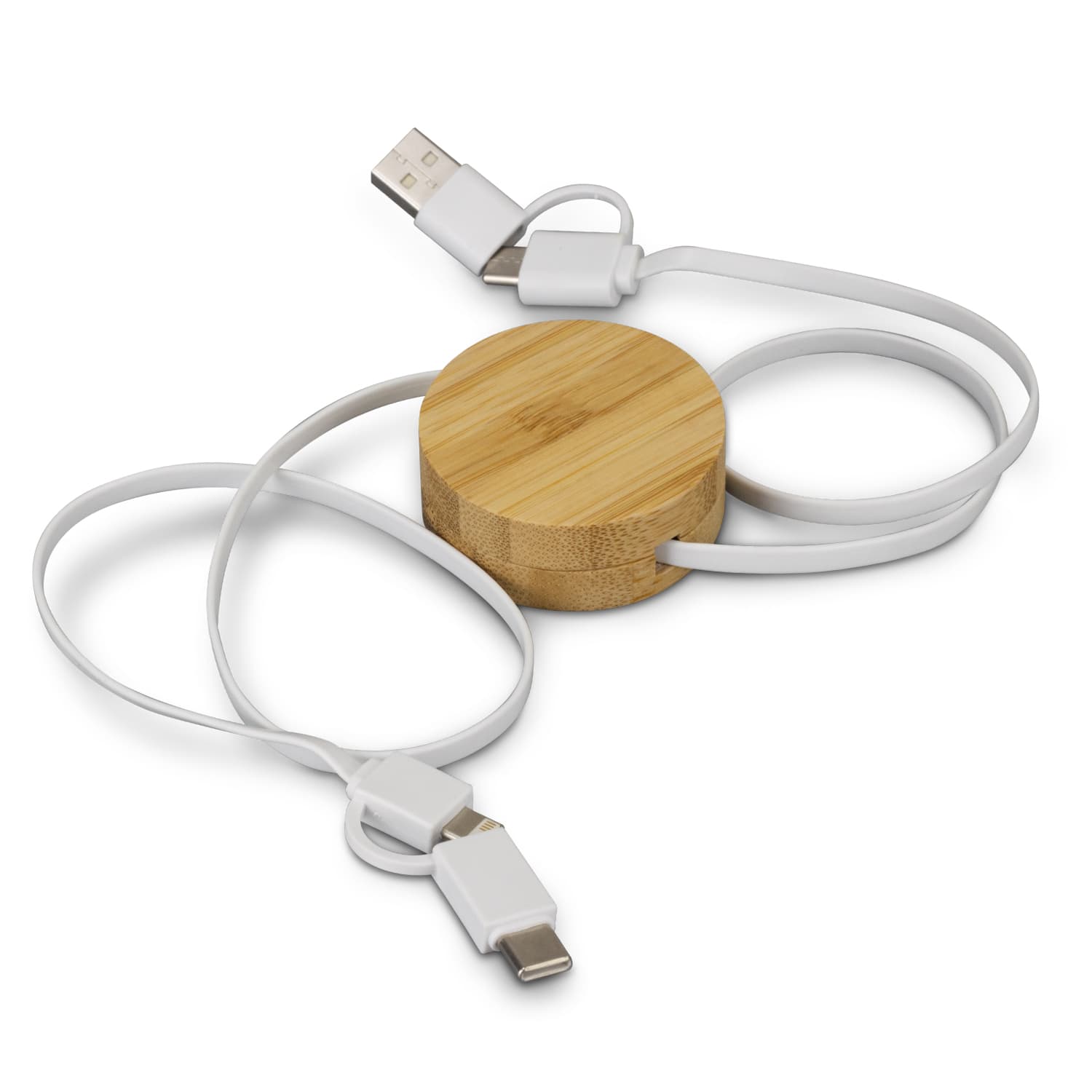 Bamboo Retractable Charging Cable · Product view