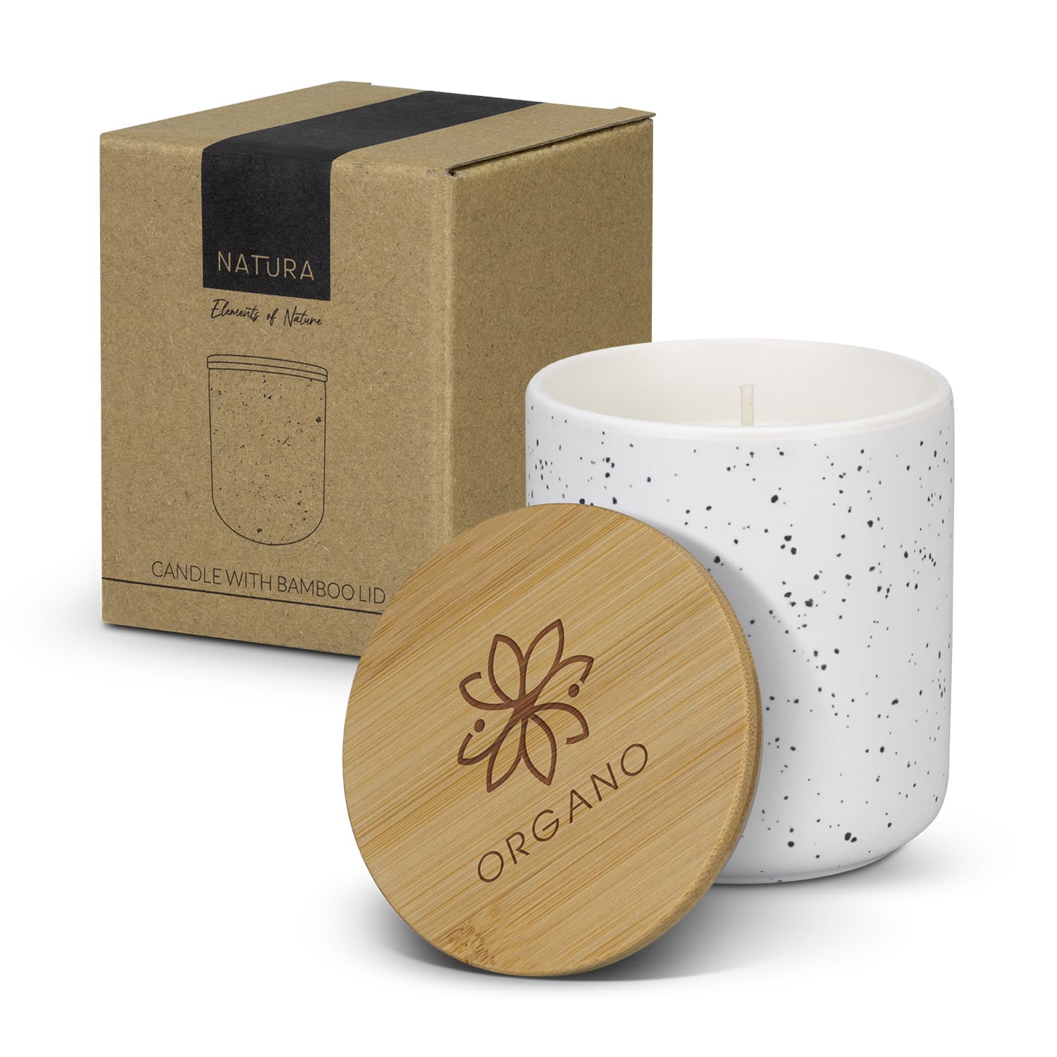 NATURA Candle with Bamboo Lid · Product view