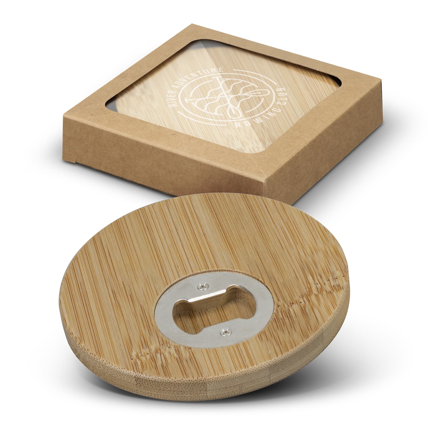 Bamboo Bottle Opener Coaster - Set of 2 - Round · Product view