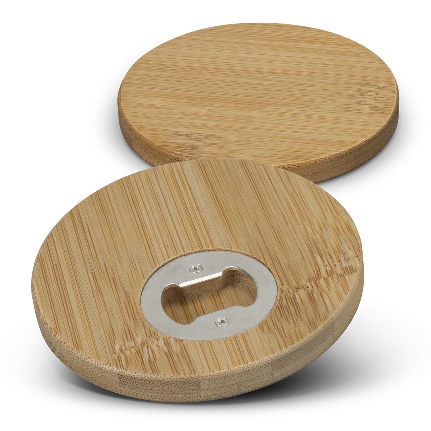 Bamboo Bottle Opener Coaster - Set of 2 - Round · Product view