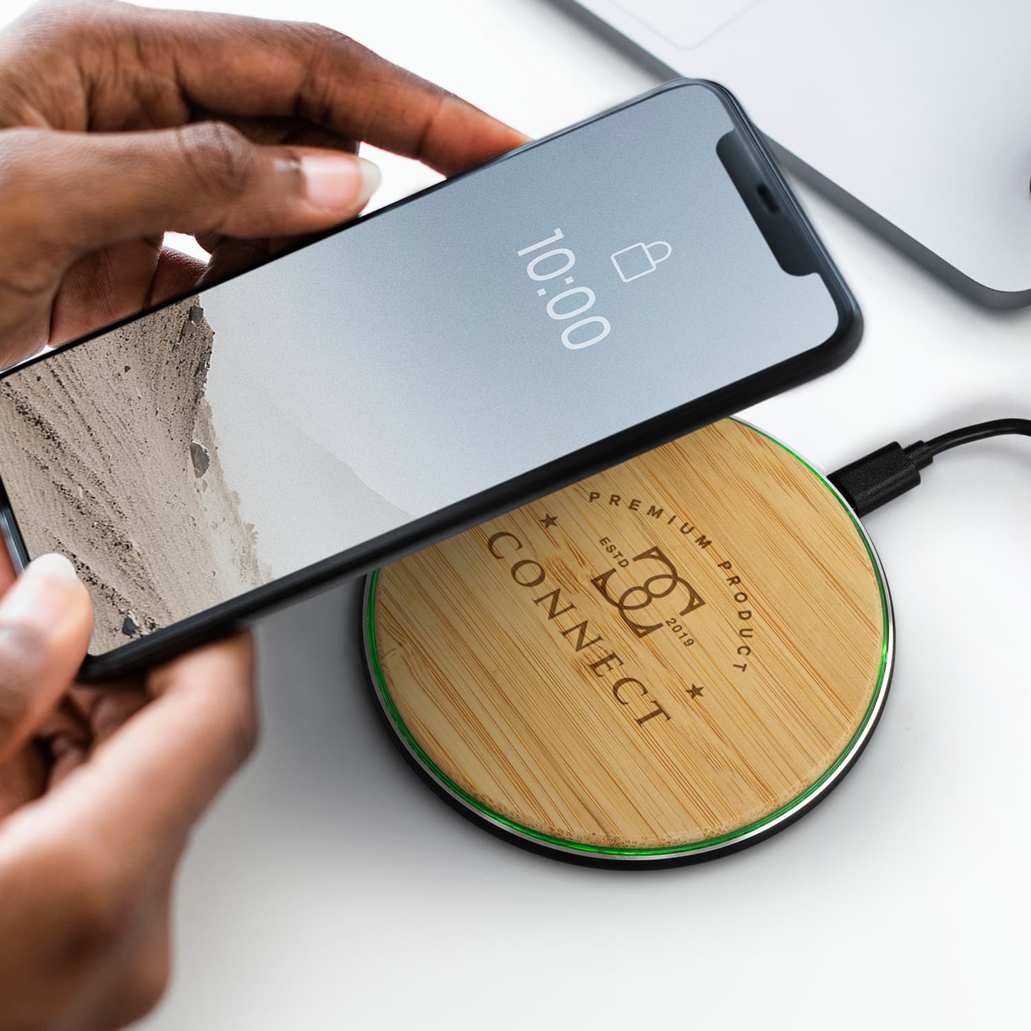 Bamboo 15W Wireless Fast Charger · Product view