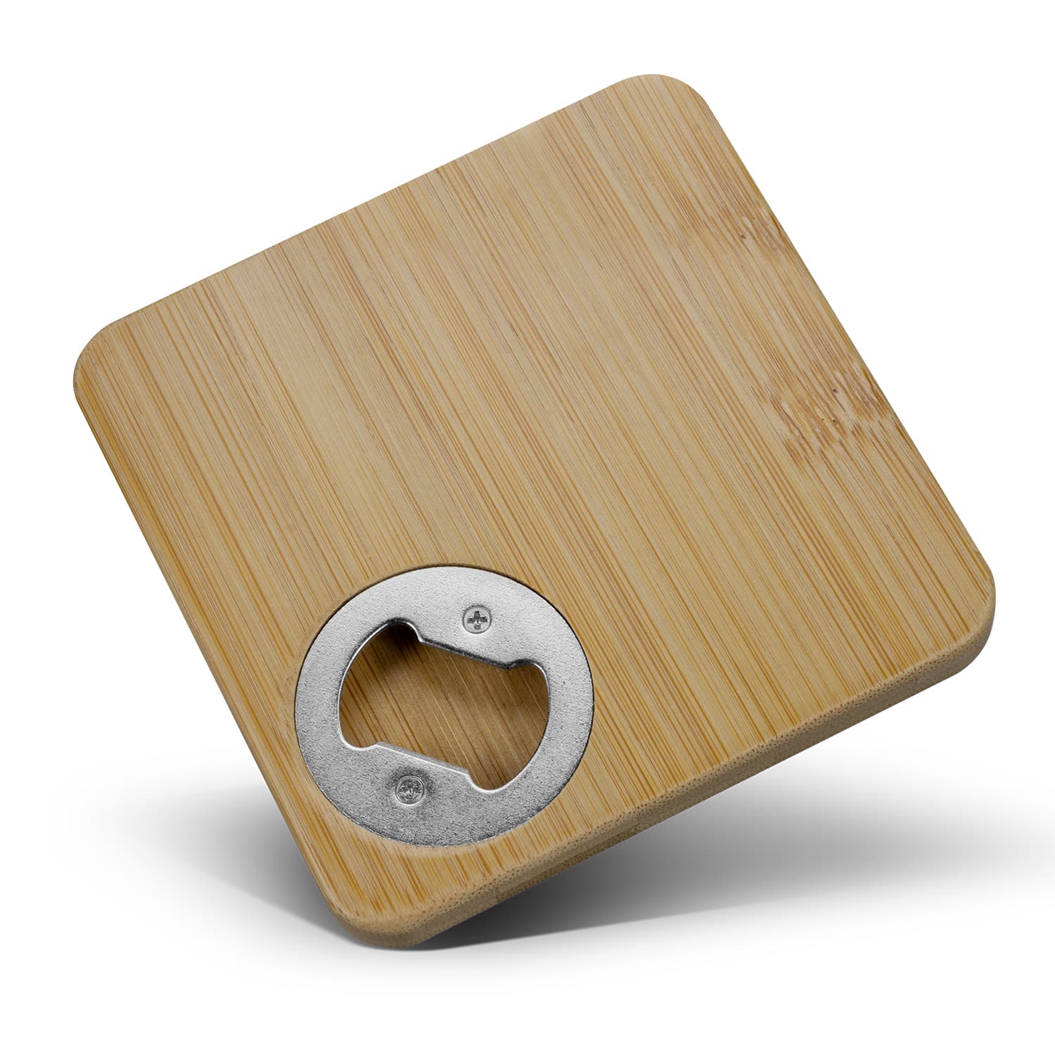 Bamboo Bottle Opener Coaster - Square · Product view