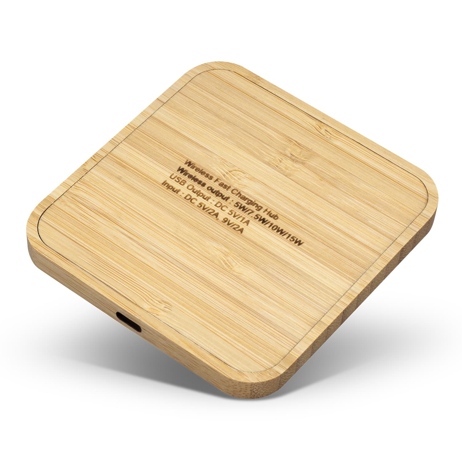 NATURA Bamboo Wireless Fast Charging Hub · Product view