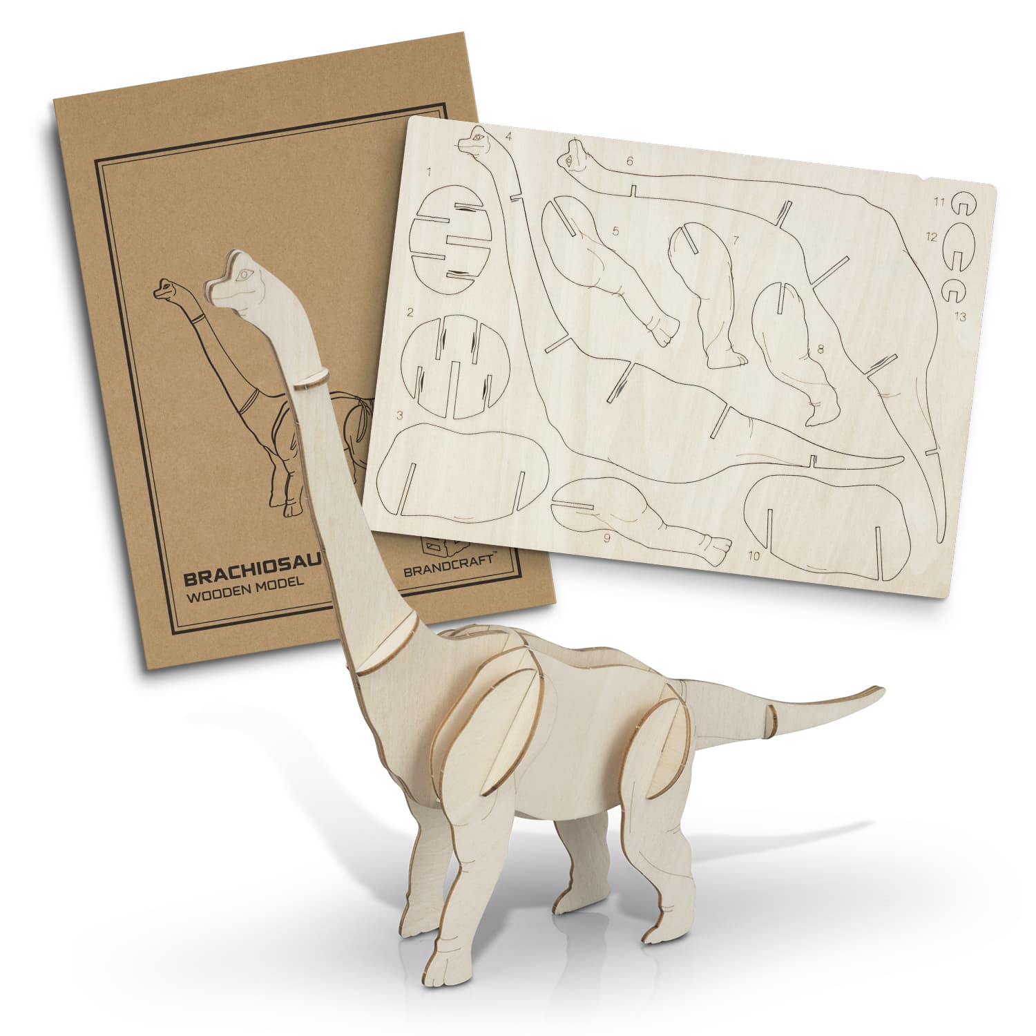BRANDCRAFT Brachiosaurus Wooden Model · Product view