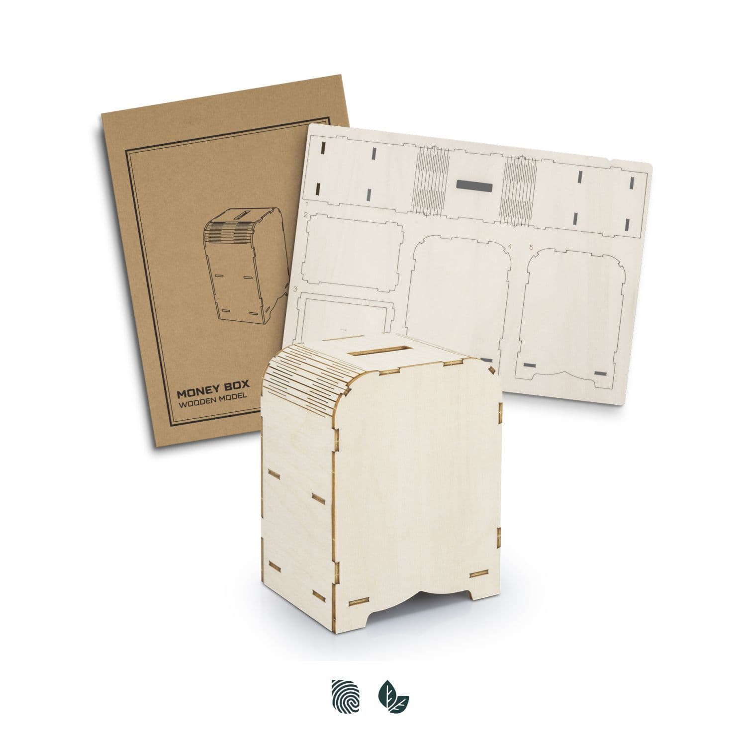 BRANDCRAFT Money Box Wooden Model · Product view