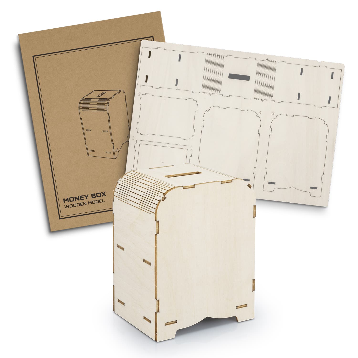 BRANDCRAFT Money Box Wooden Model · Product view