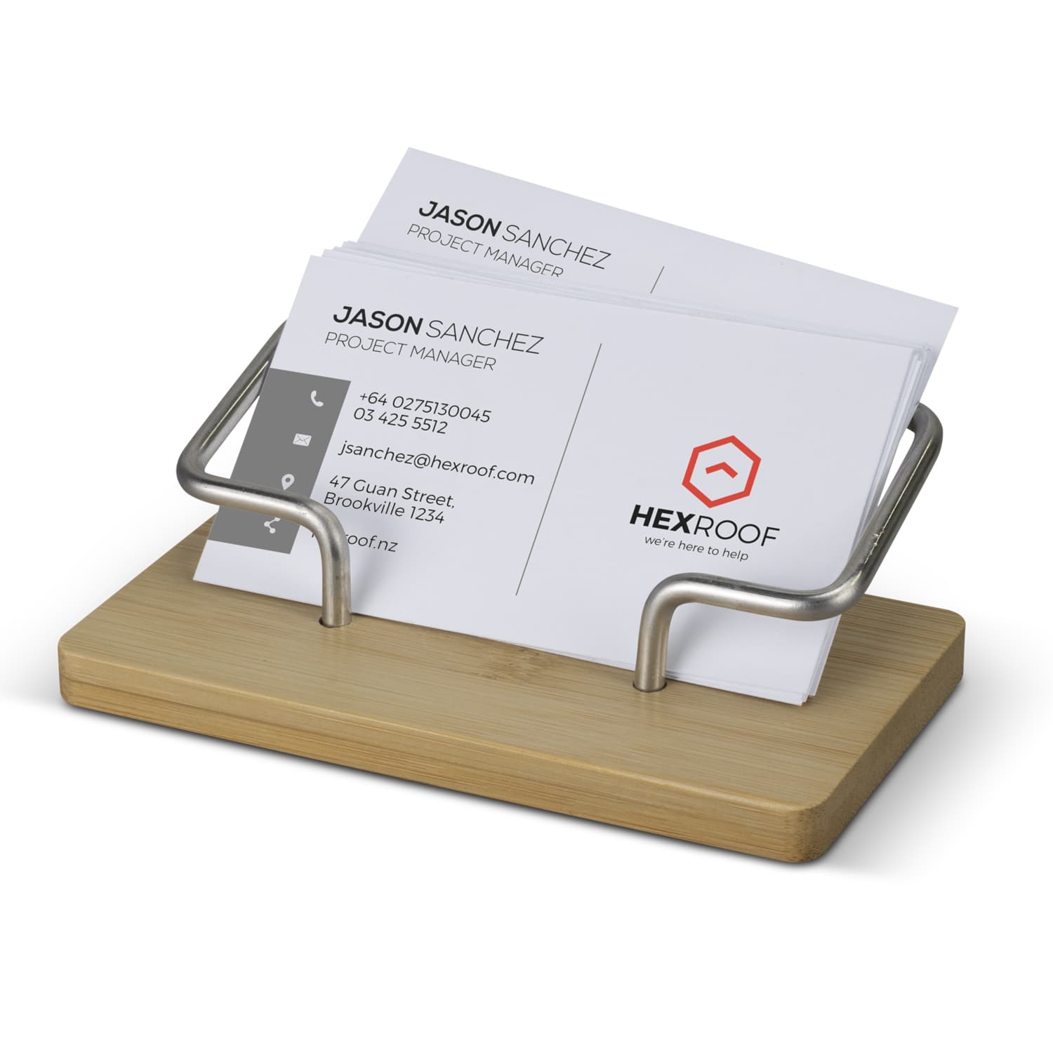 Bamboo Business Card Stand · Product view