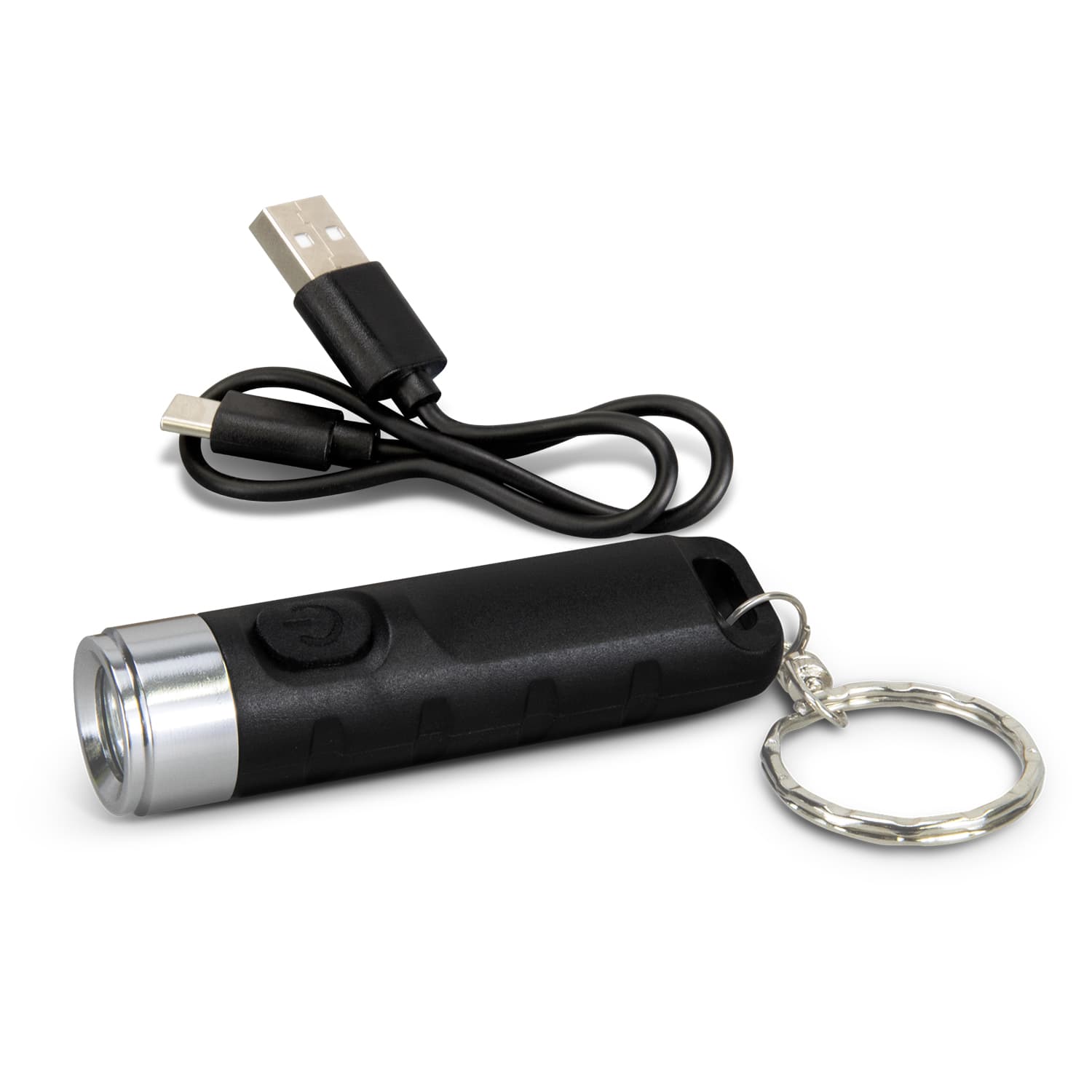 Rechargeable Torch Key Ring · Black · front