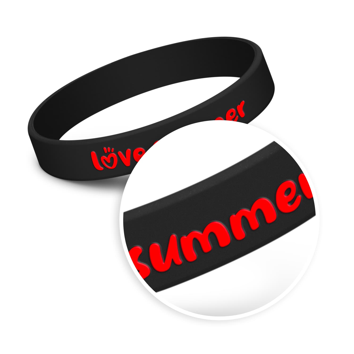 Kids Silicone Wrist Band - Embossed · Product view
