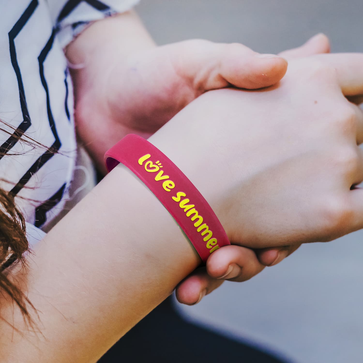 Kids Silicone Wrist Band - Embossed · Product view