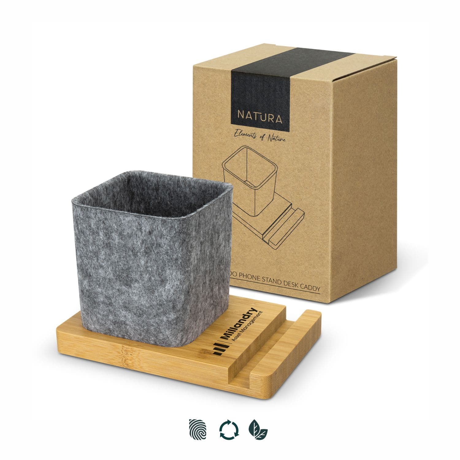 NATURA Bamboo Phone Stand Desk Caddy · Product view