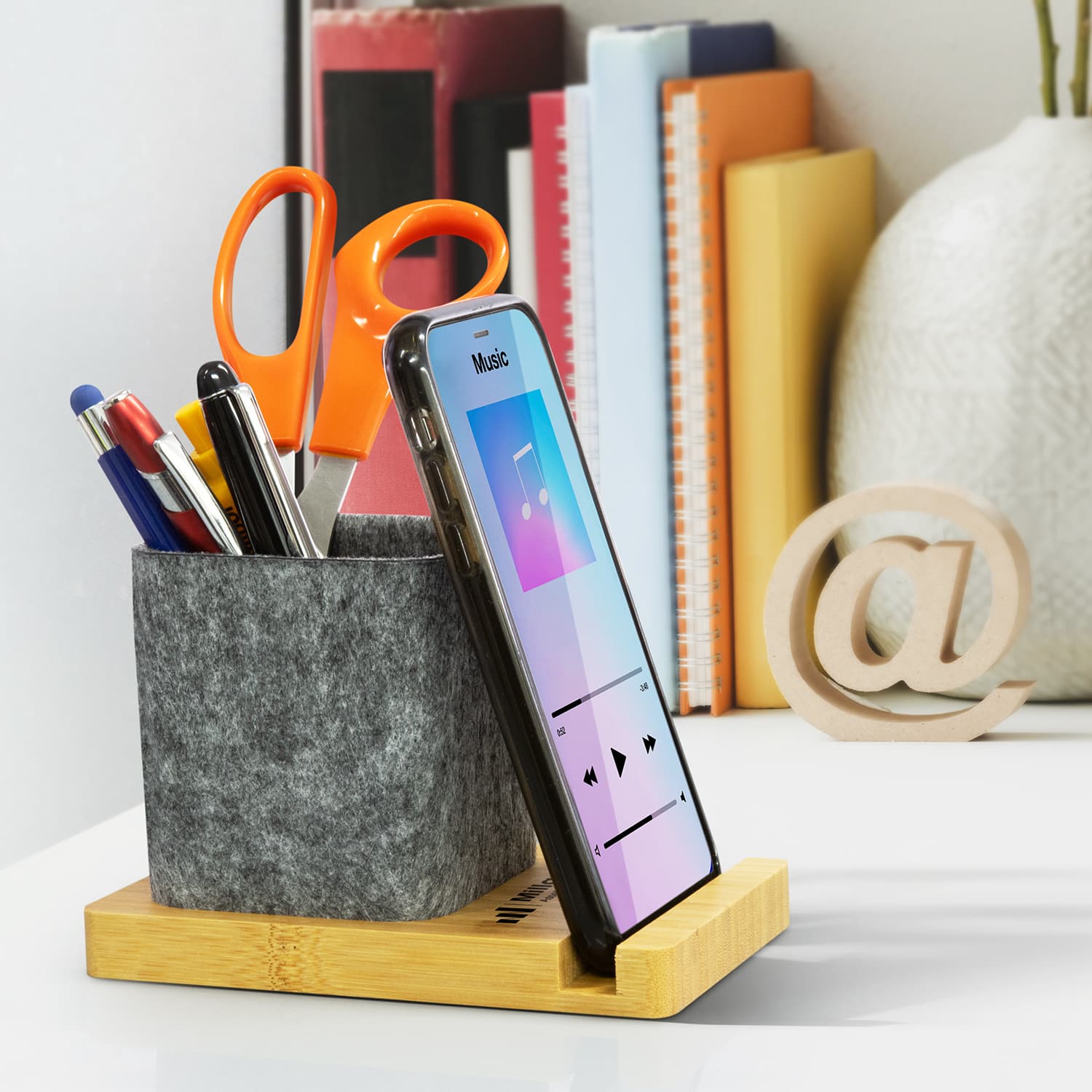 NATURA Bamboo Phone Stand Desk Caddy · Product view
