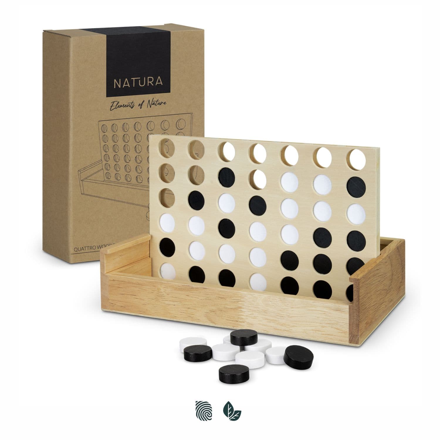 NATURA Quattro Wooden Four-in-a-Row Game · Product view