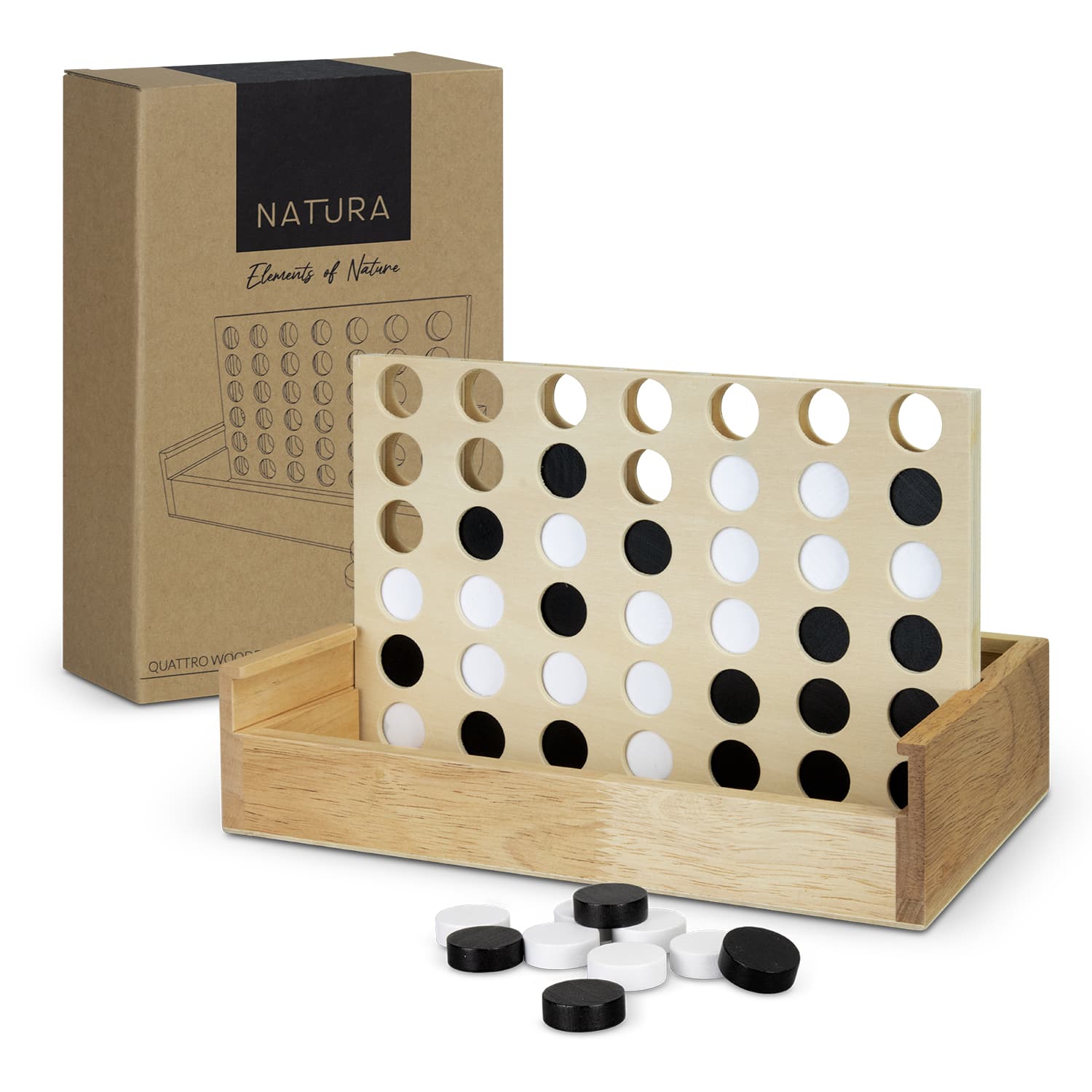 NATURA Quattro Wooden Four-in-a-Row Game · Product view
