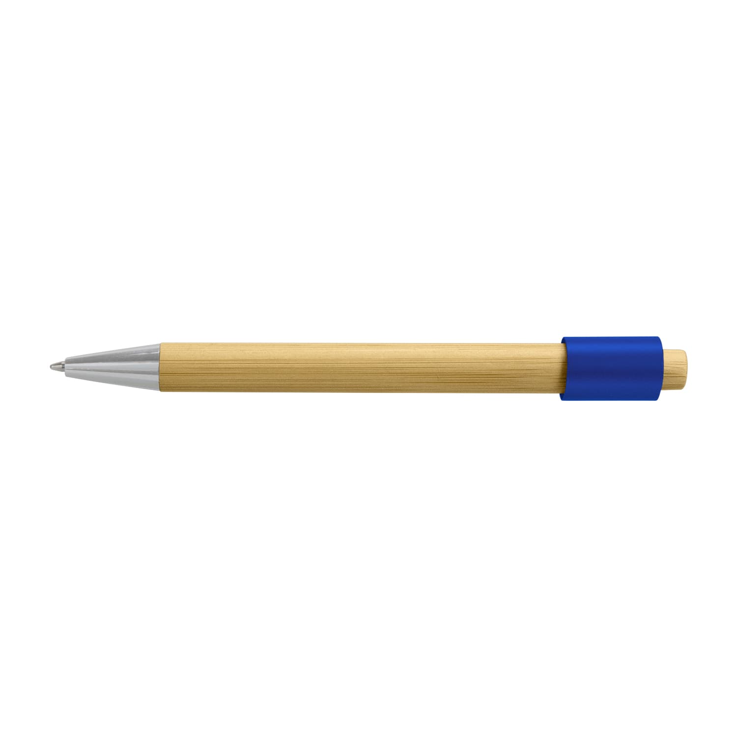 Unwind Bamboo Spinner Pen · Natural/Royal Blue · colour reference