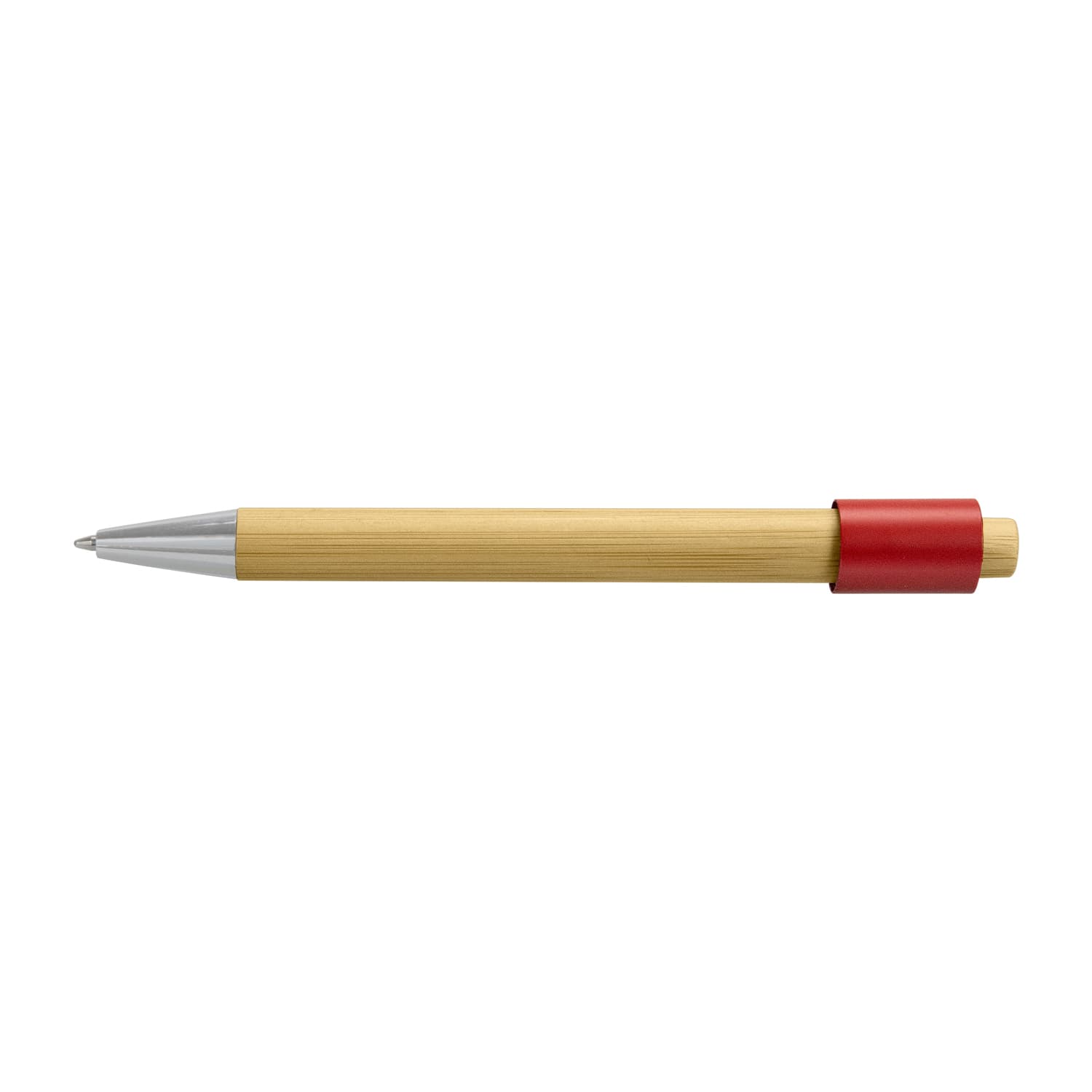 Unwind Bamboo Spinner Pen · Natural/Red · colour reference