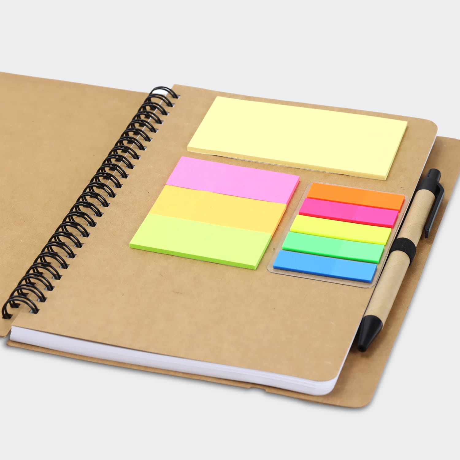 Kraft Notebook With Notes And Flags · Product view