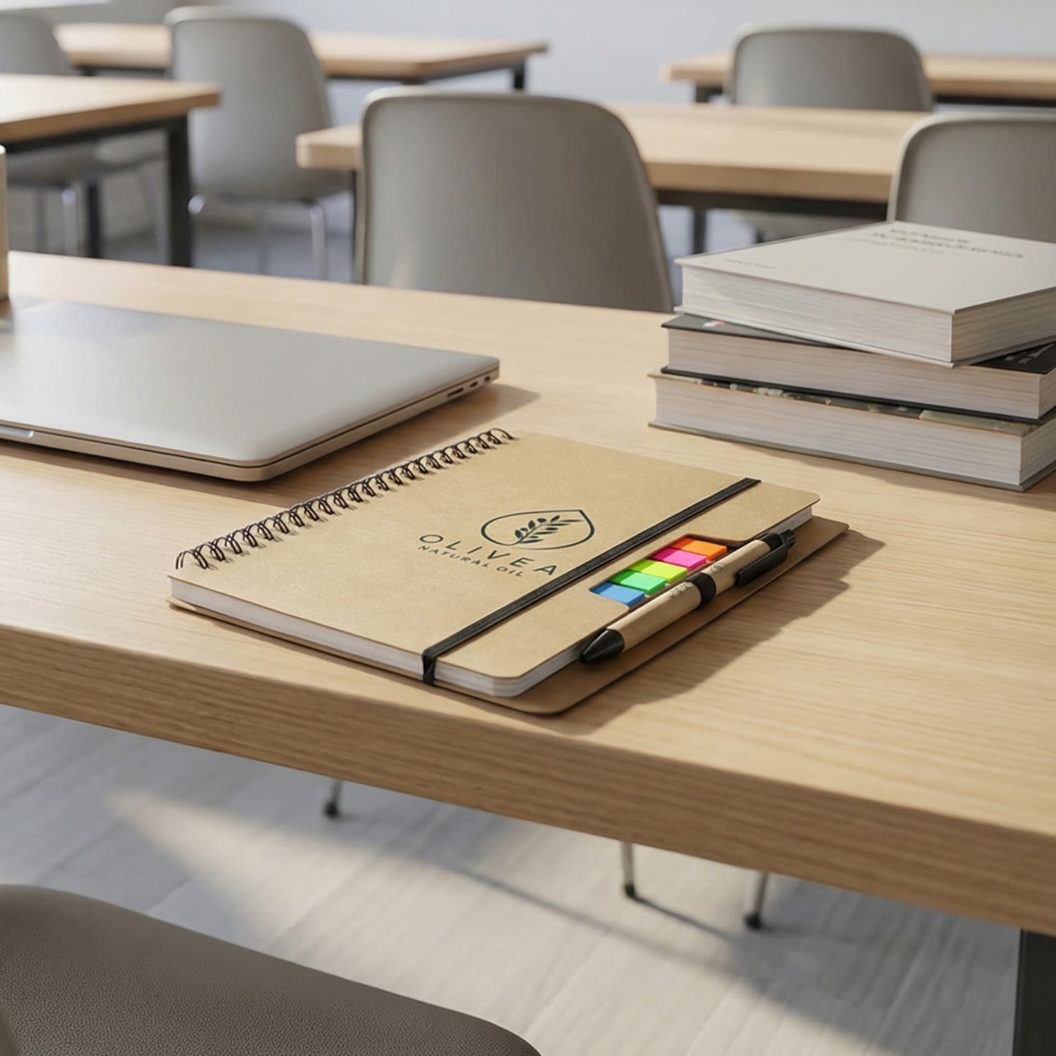 Kraft Notebook With Notes And Flags · Product view