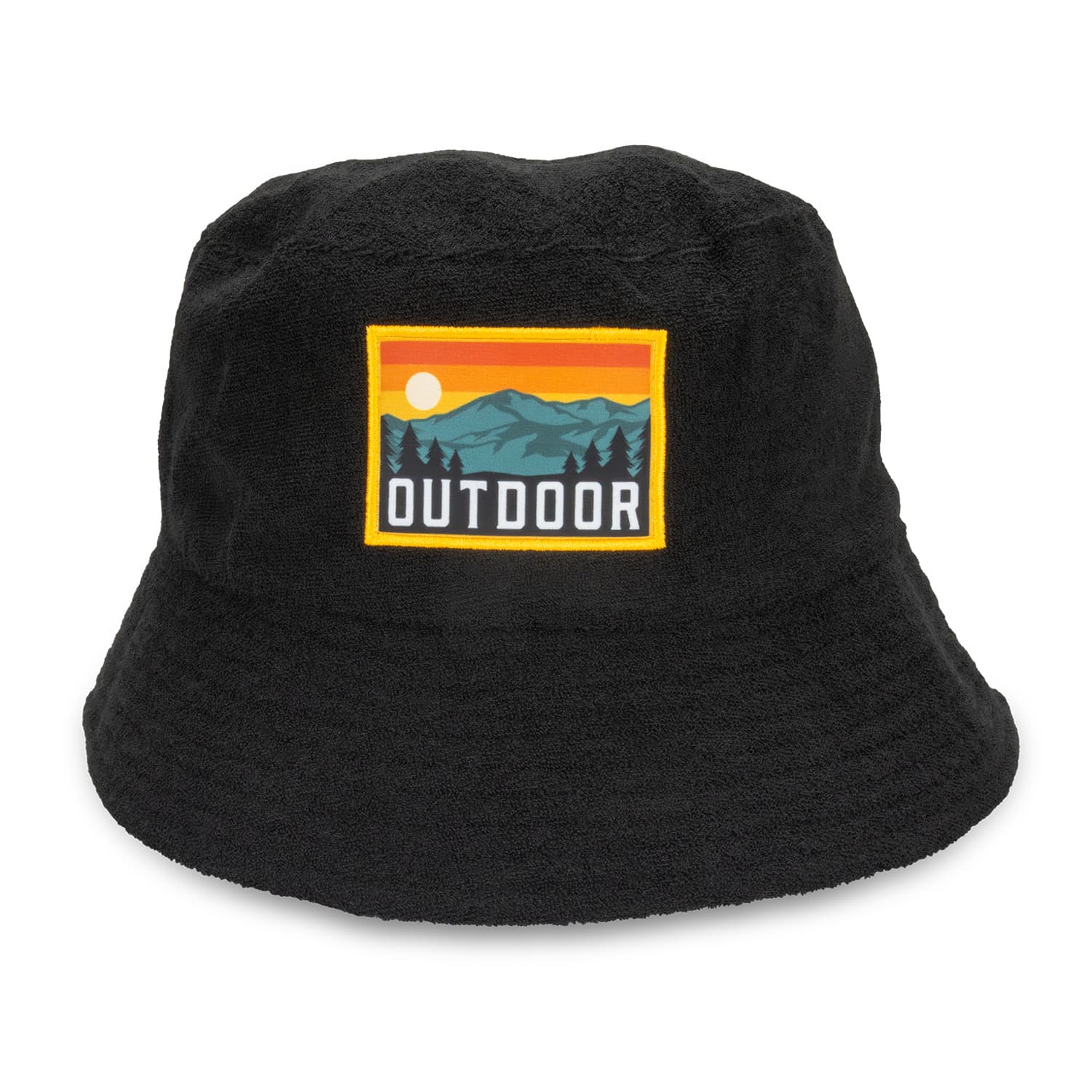 Terry Towelling Bucket Hat With Full Colour Patch · Product view