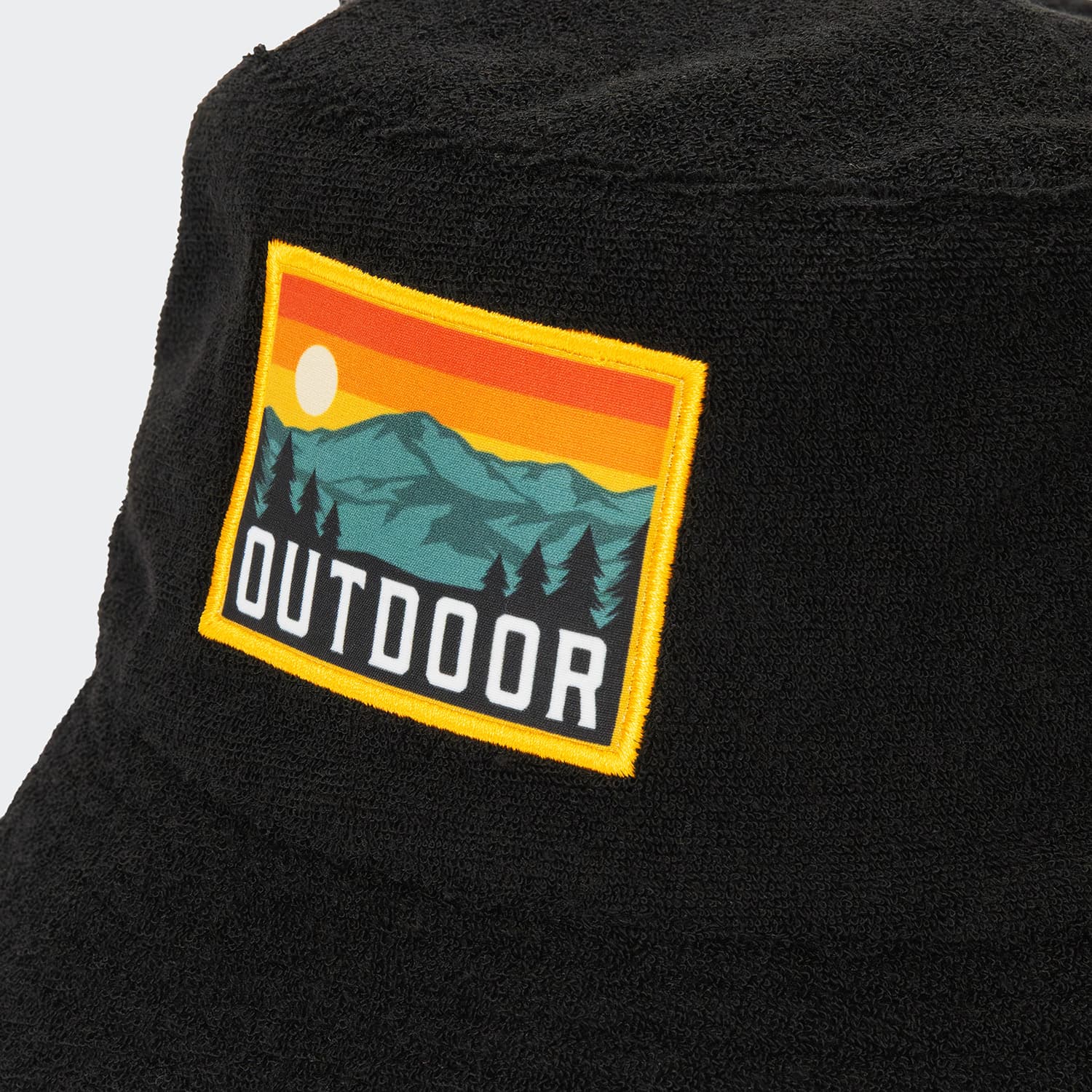Terry Towelling Bucket Hat With Full Colour Patch · Product view