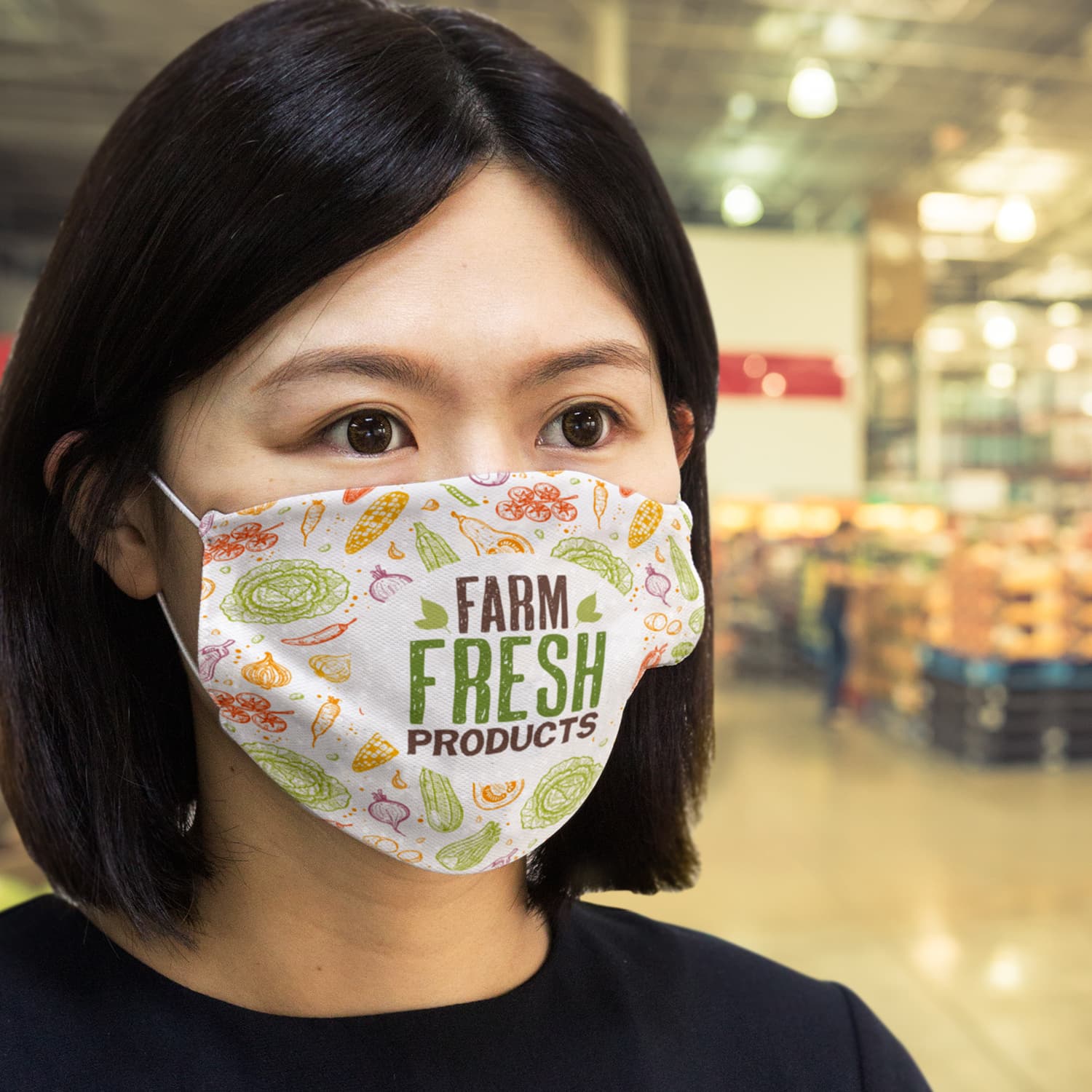 Reusable Face Mask Full Colour - Large · Product view